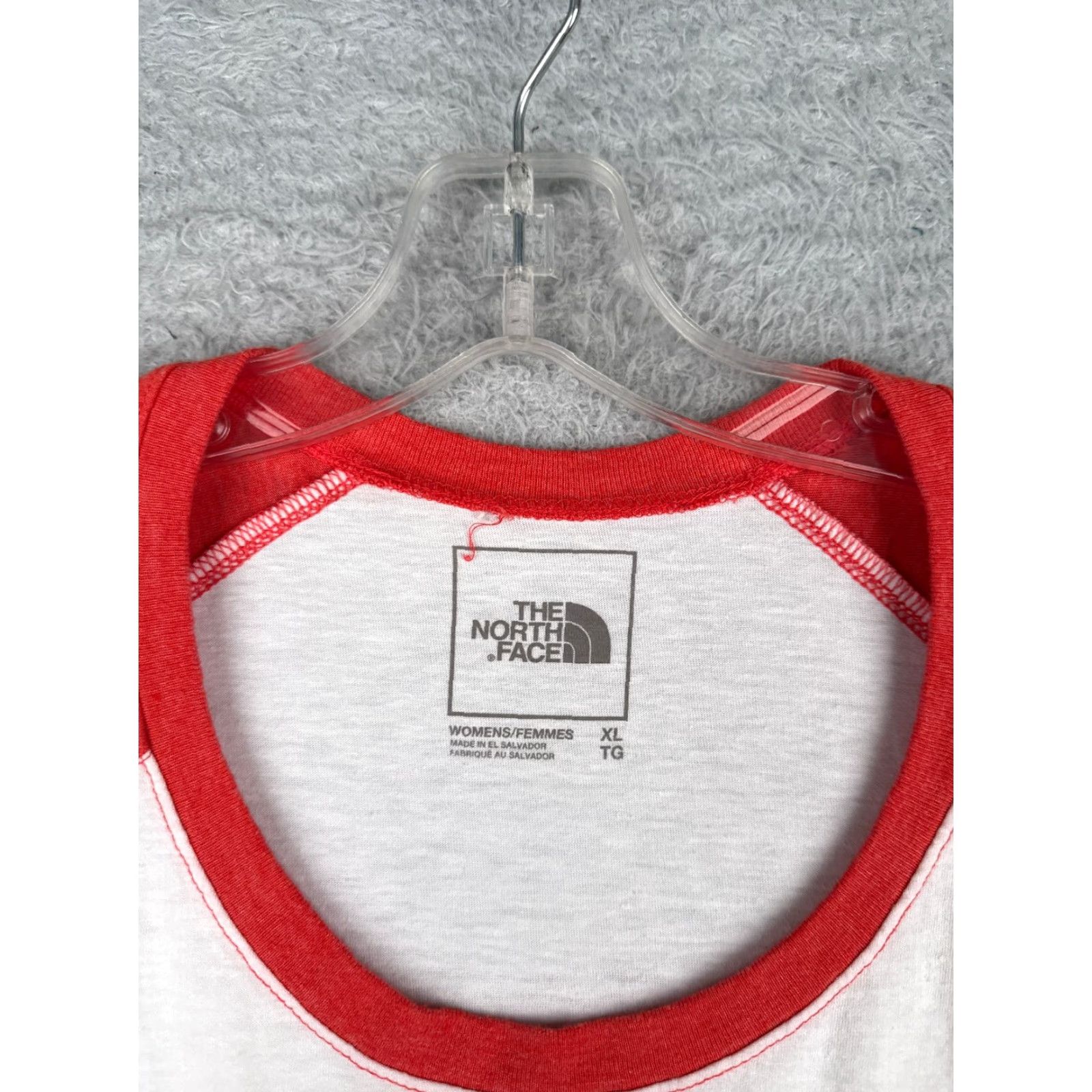 The North Face The North Face Shirt Women XL Red Raglan Short Sleeve Cotton Jersey Crew Neck Pullover T-Shirt Basic Outdoor All Seasons Spring Summer Fall Womens Size XL / US 12-14 / IT 48-50 - 7 Thumbnail