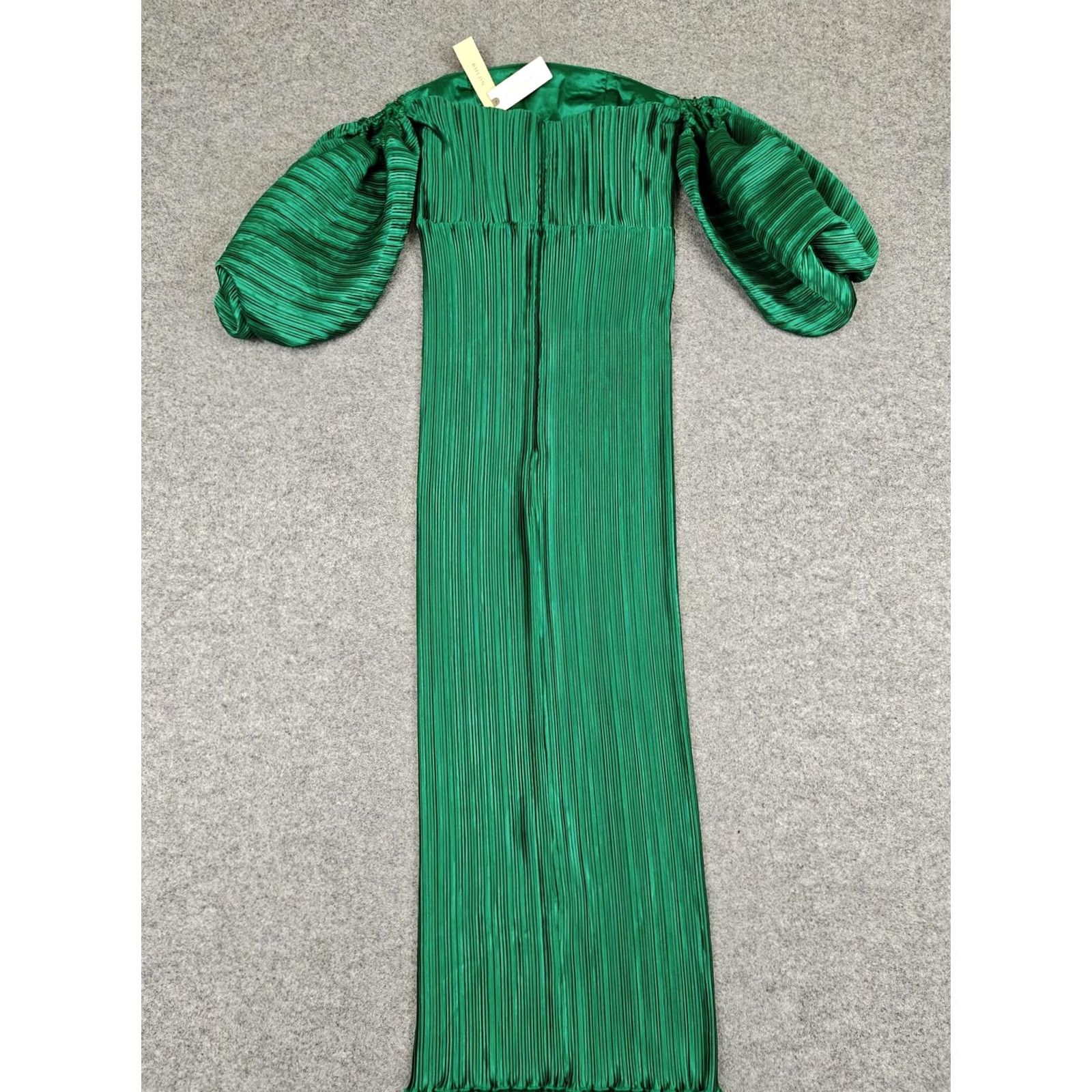 Vintage L'IDÉE Dress Womens XS Emerald Green Off Shoulder Pleated Maxi Gown BHLDN New Size XS / US 0-2 / IT 36-38 - 3 Thumbnail