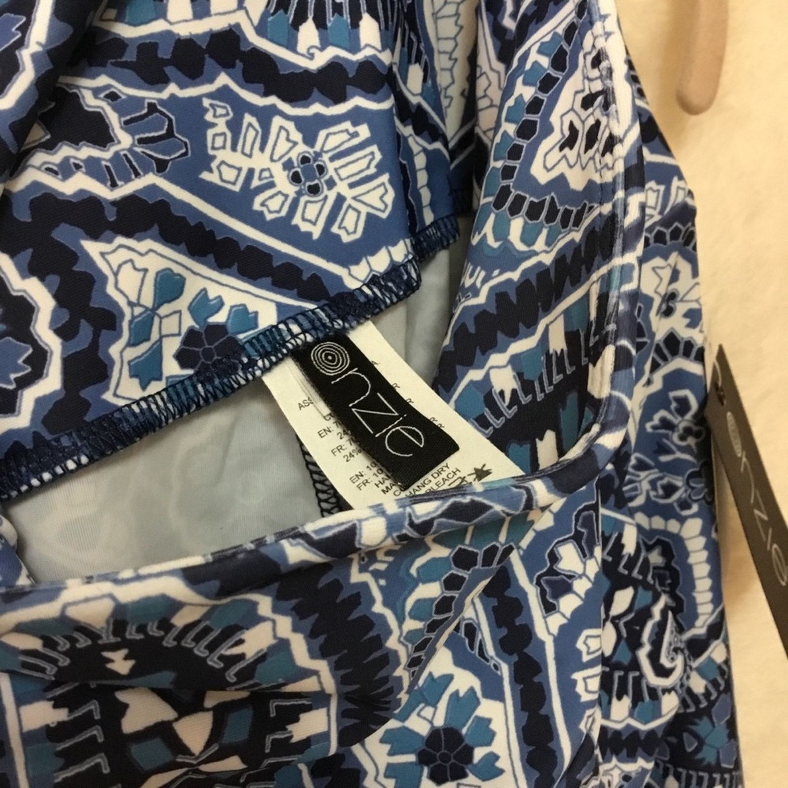 Other ONZIE Blue Pattern High Waist Basic Midi Leggings Size 24" / US 00 / IT 34 - 2 Thumbnail