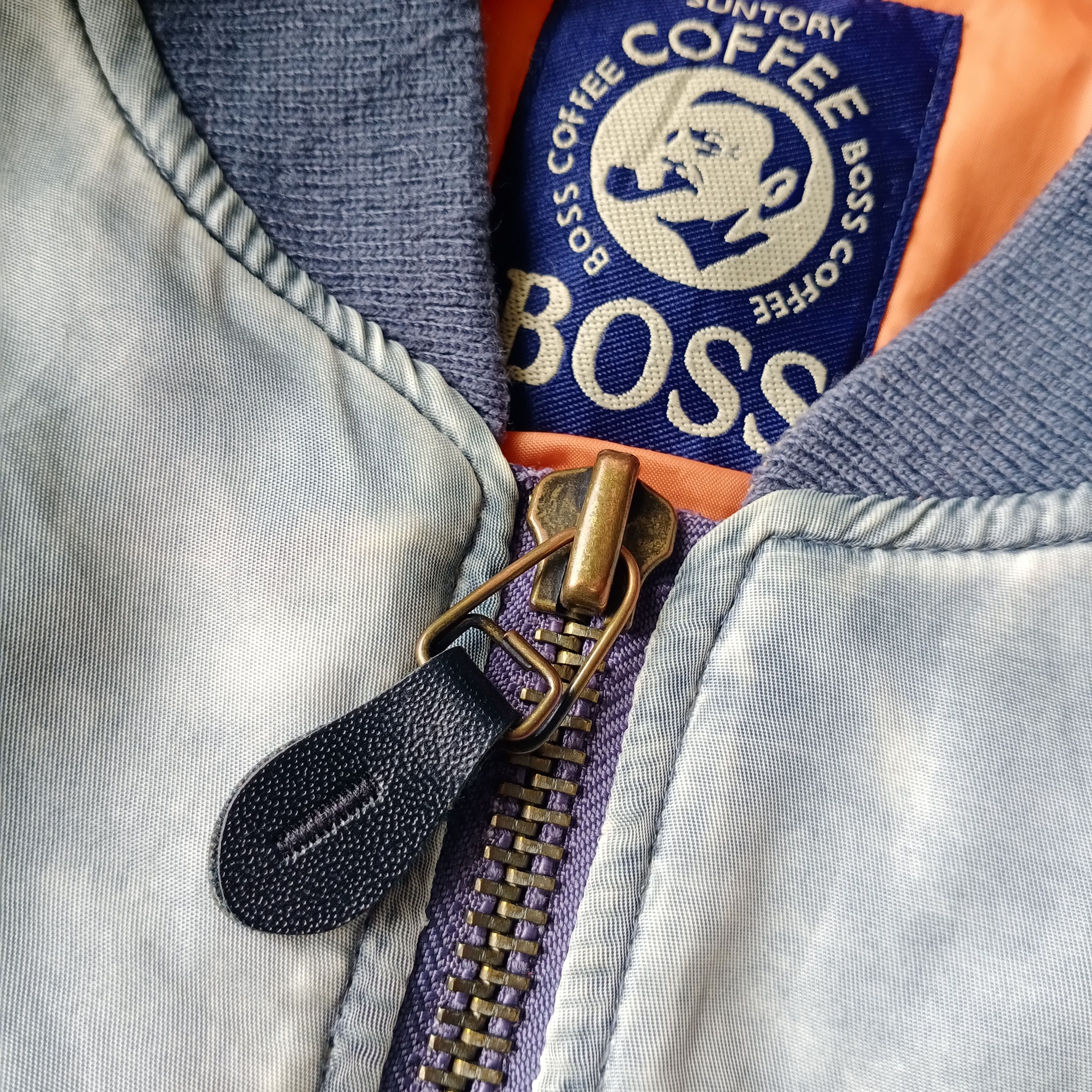 Vintage Suntory Boss Coffee Sun Faded Ma-1 Bomber Jacket