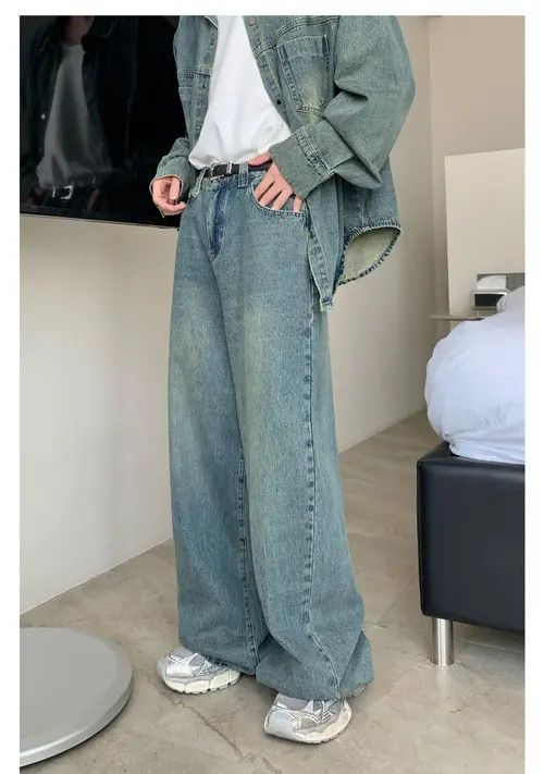 Other Retro distressed washed American wide-leg loose casual jeans Size US 32 / EU 48 - 5 Thumbnail