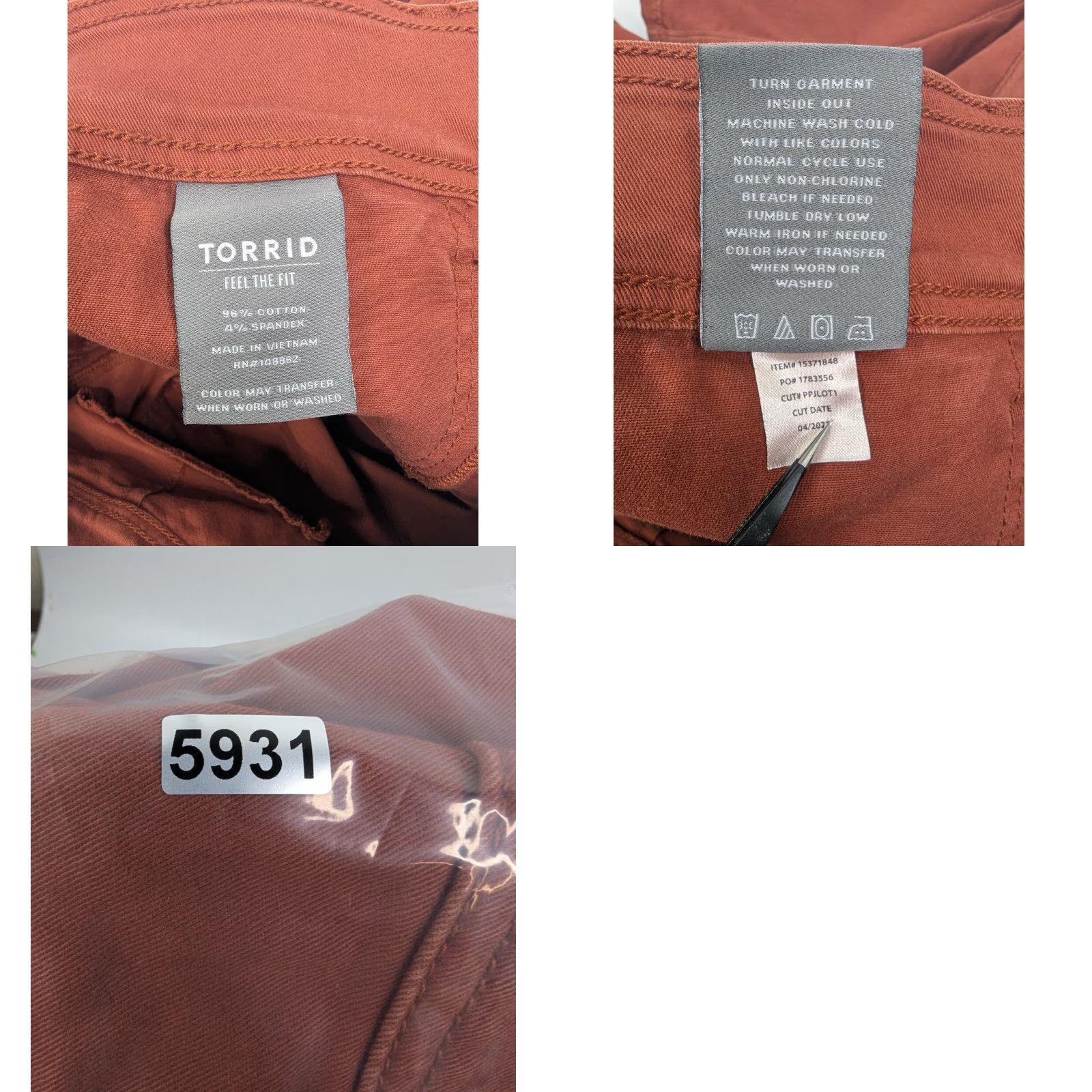 Torrid Torrid Pants Womens Size 12 Straight Cuffed Rust Maroon Trousers Blue? Size 34" / US 12 / IT 48 - 9 Thumbnail