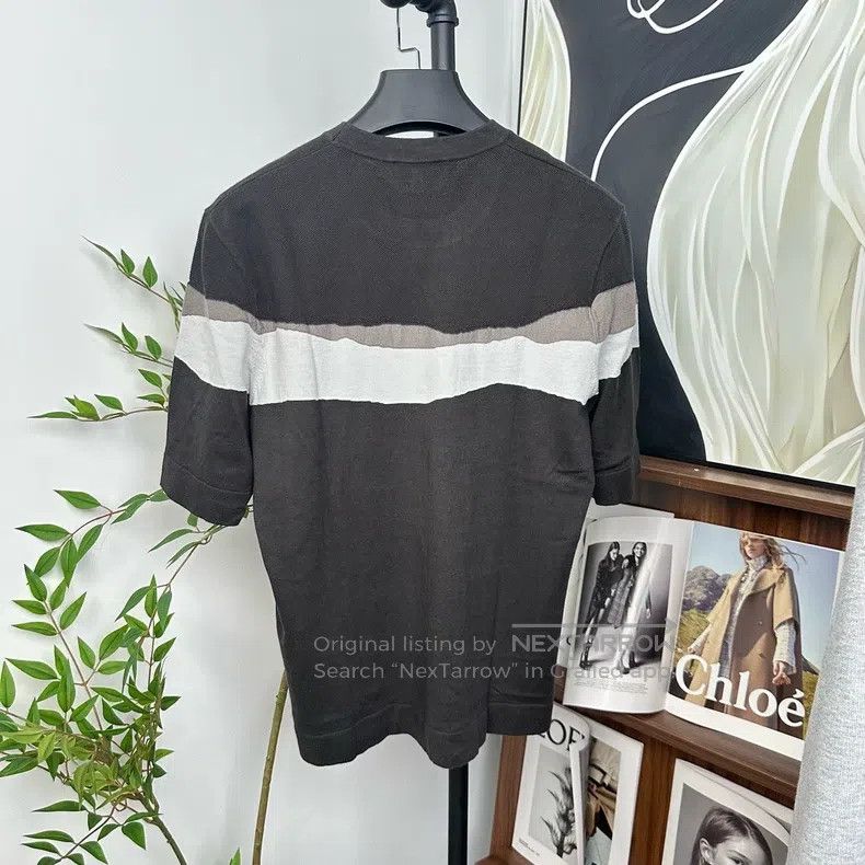 Hermes Hermes Classic Patchwork Logo Cashmere Knit Short Sleeve T Size M / US 6-8 / IT 42-44 - 2 Thumbnail