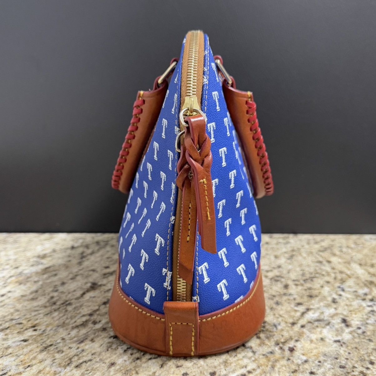 Dooney & Bourke × MLB Texas Rangers Dooney & Bourke MLB Domed Zip Satchel Purse Size ONE SIZE - 3 Thumbnail