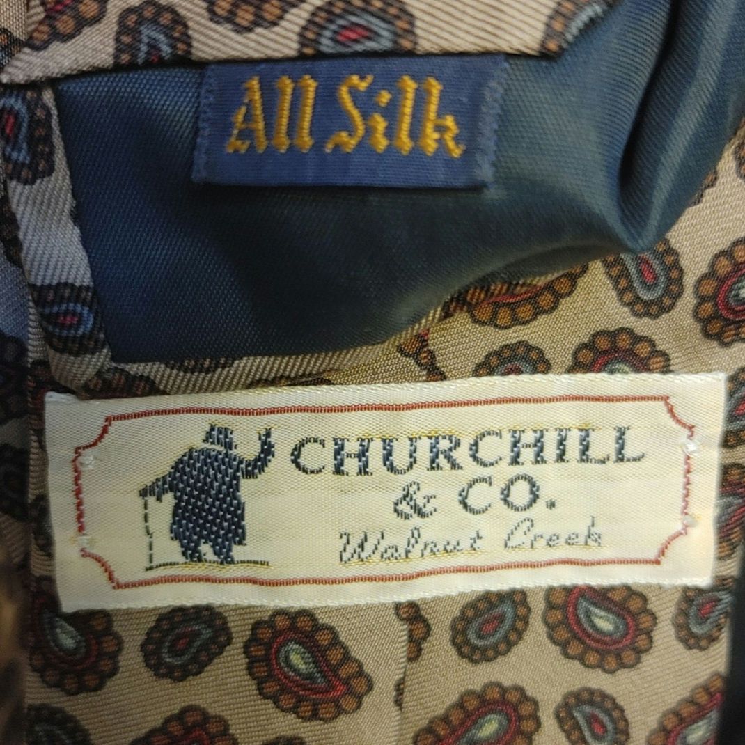 Other VTG Churchill & Co Walnut Creek Beige/Blue/Red Paisley Tie Size ONE SIZE - 2 Thumbnail