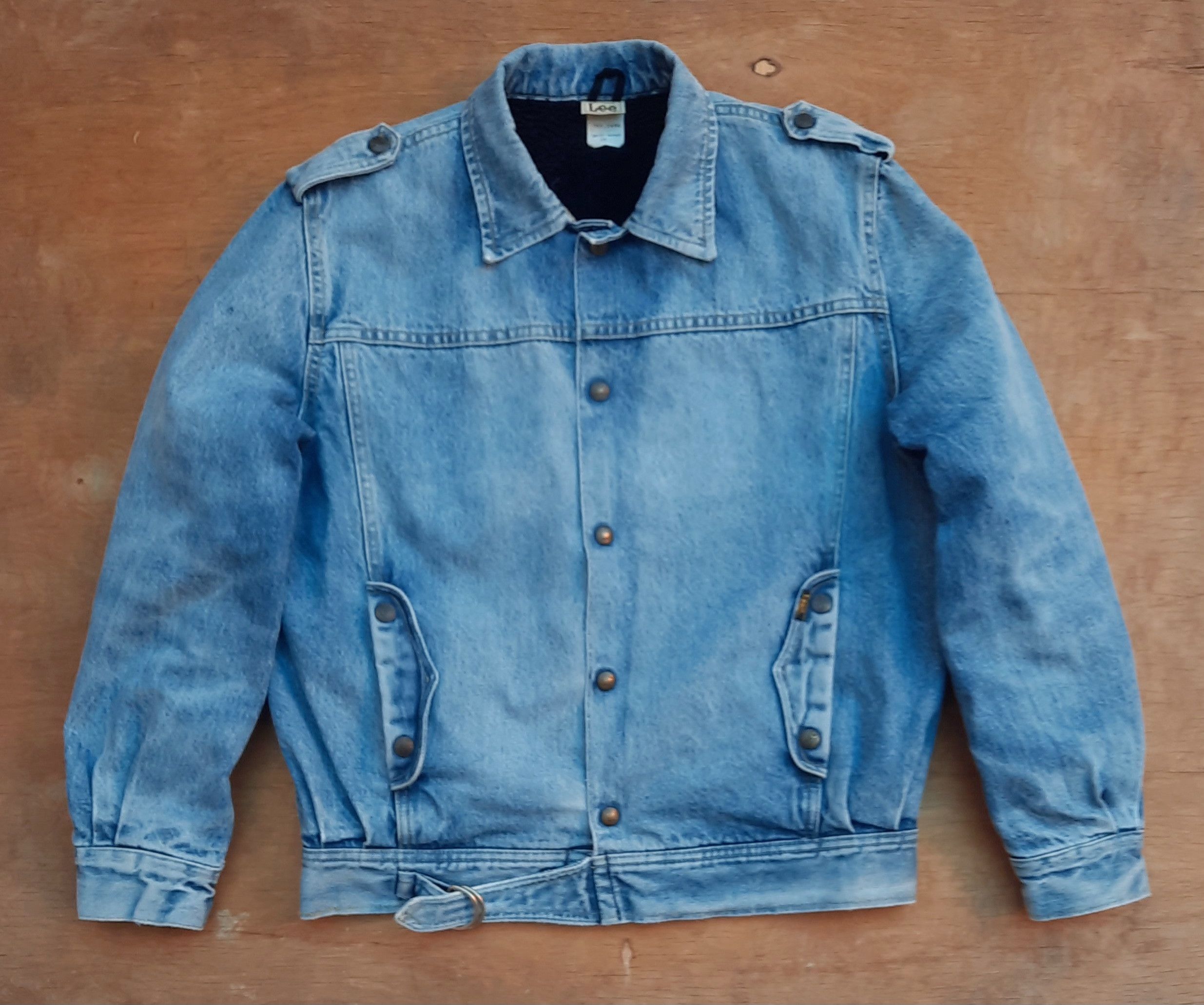 Lee Lee Vintage Denim Motorcycle Sherpa Jacket Belted style Size US M / EU 48-50 / 2 - 1 Thumbnail