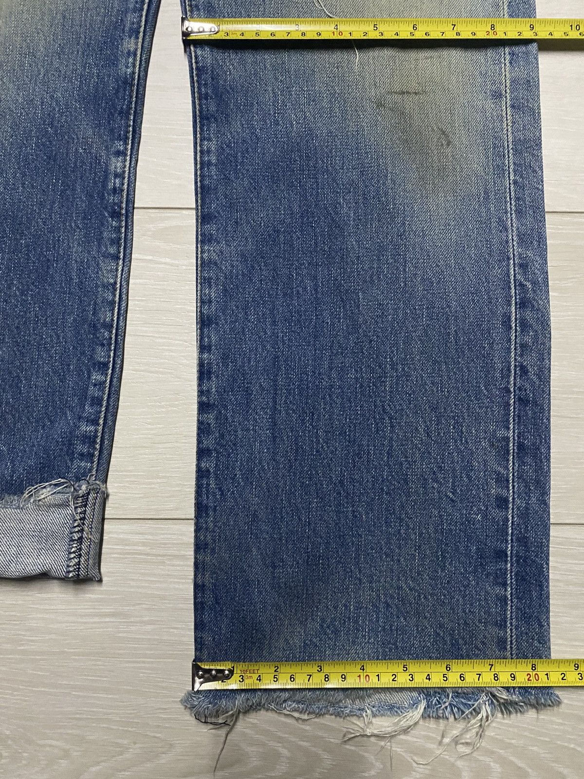 Levi's Vtg Levis 502 xx Big E Talon Zip Mud Wash Distressed Jeasn Size US 29 - 20 Thumbnail