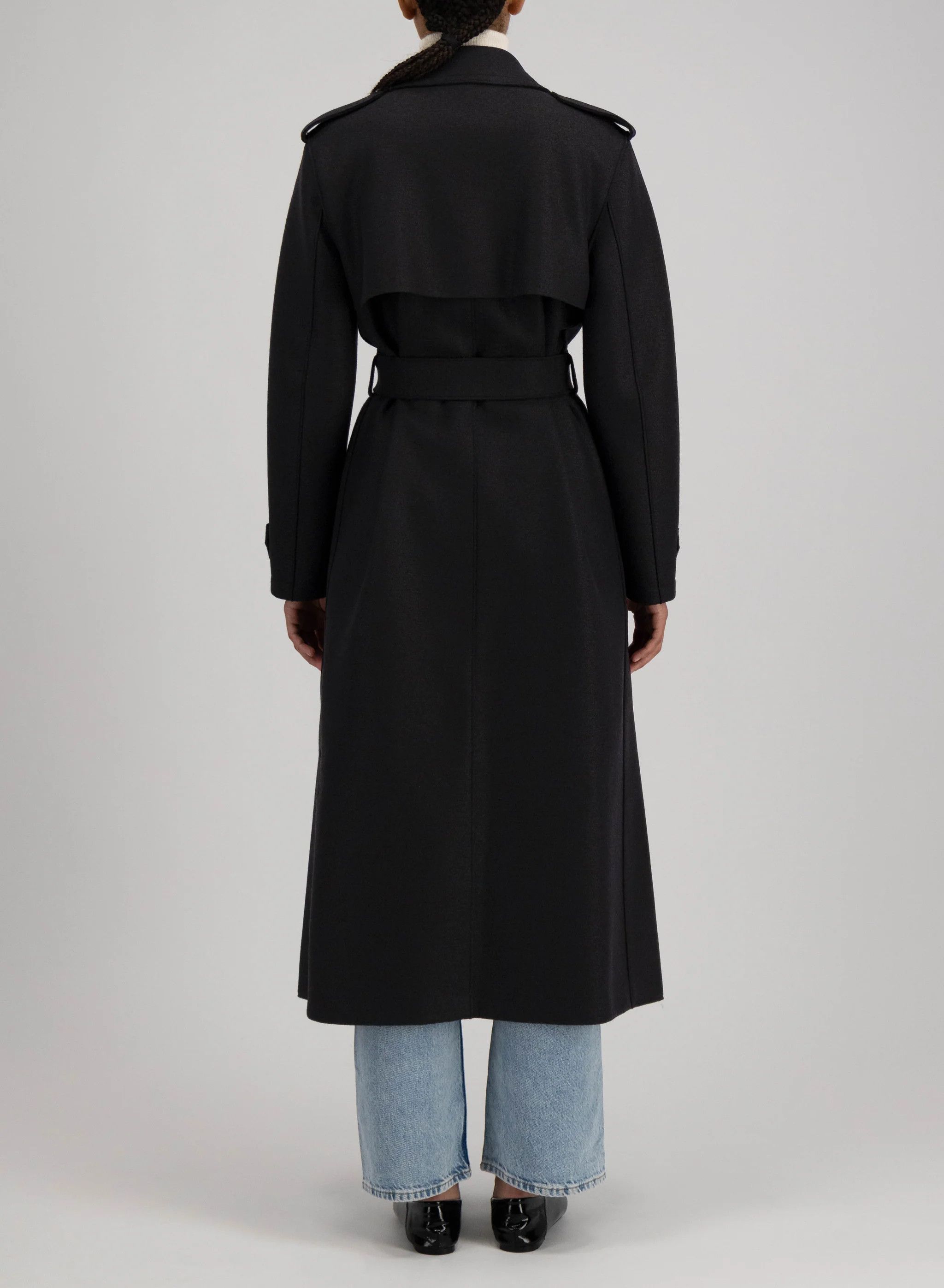 Harris Wharf London o1s22i1n1024 Pressed Wool Robe Coat in Black Size M / US 6-8 / IT 42-44 - 5 Thumbnail