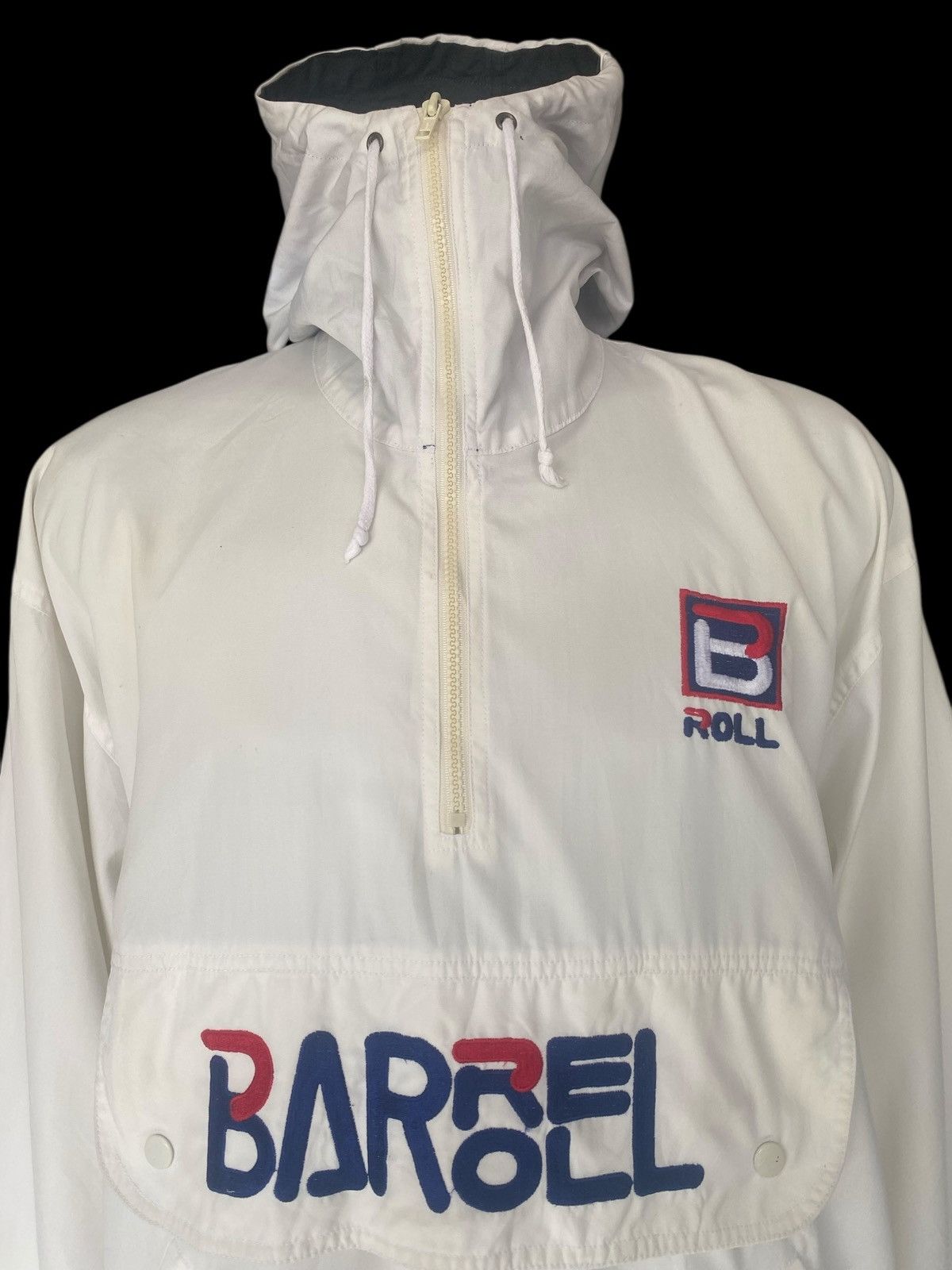 Japanese Brand Vintage BARREL ROLL Hoodie Anorak Cotton White Size US M / EU 48-50 / 2 - 5 Thumbnail