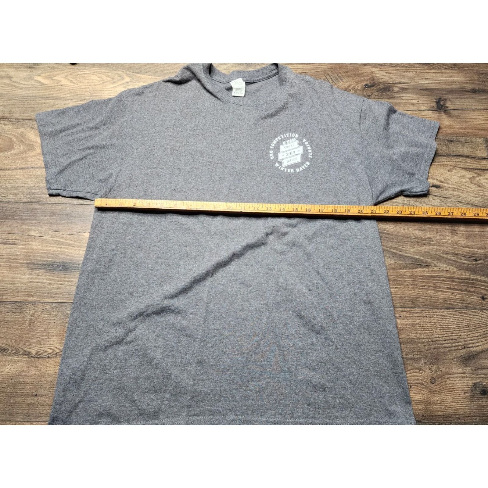 Gildan Gildan Shirt XL Gray Smoke On The Water Grilling BBQ Competition 2019 Double Sided Graphic Tee Mens Size US XL / EU 56 / 4 - 3 Thumbnail