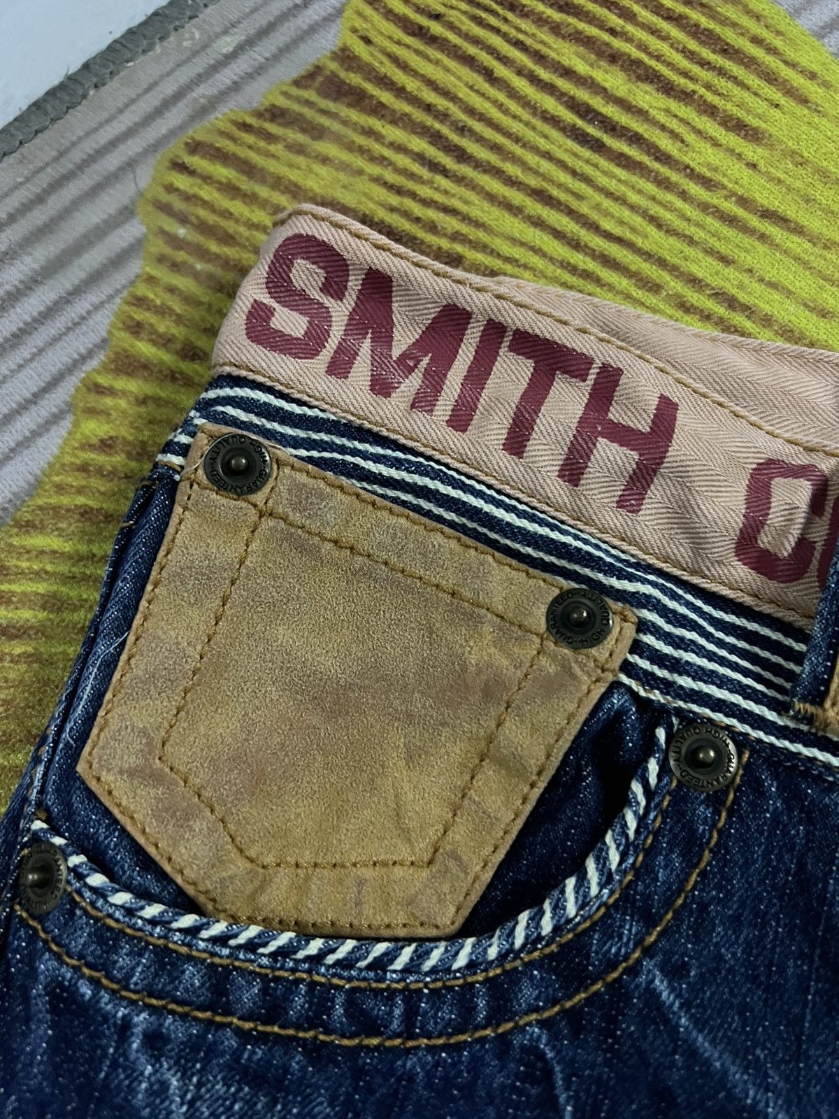 Japanese Brand 💥Smith Cooper Distress Patchwork Japanese Jean Size US 31 - 13 Thumbnail