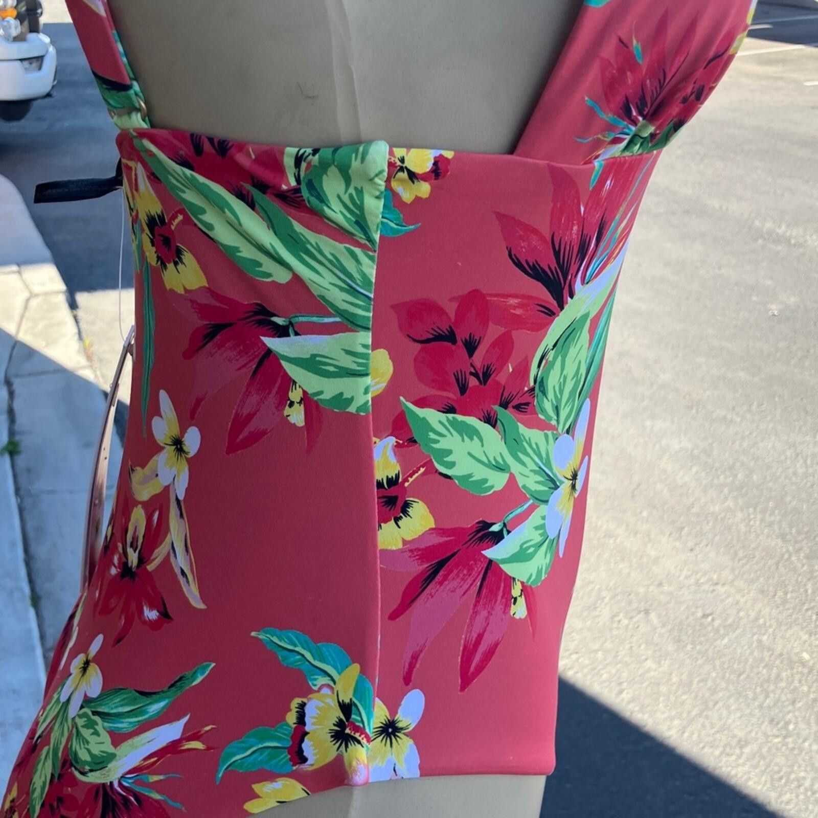 Aquascutum Aqua Coral Floral One-Piece Swimsuit Size ONE SIZE - 6 Thumbnail