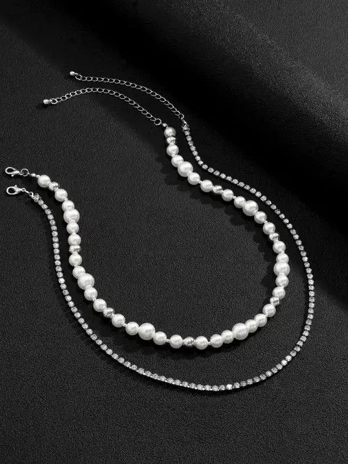 Jewelry × Vintage Retro Punk Vintage Glass Pearl Necklace Chain Size ONE SIZE - 4 Thumbnail