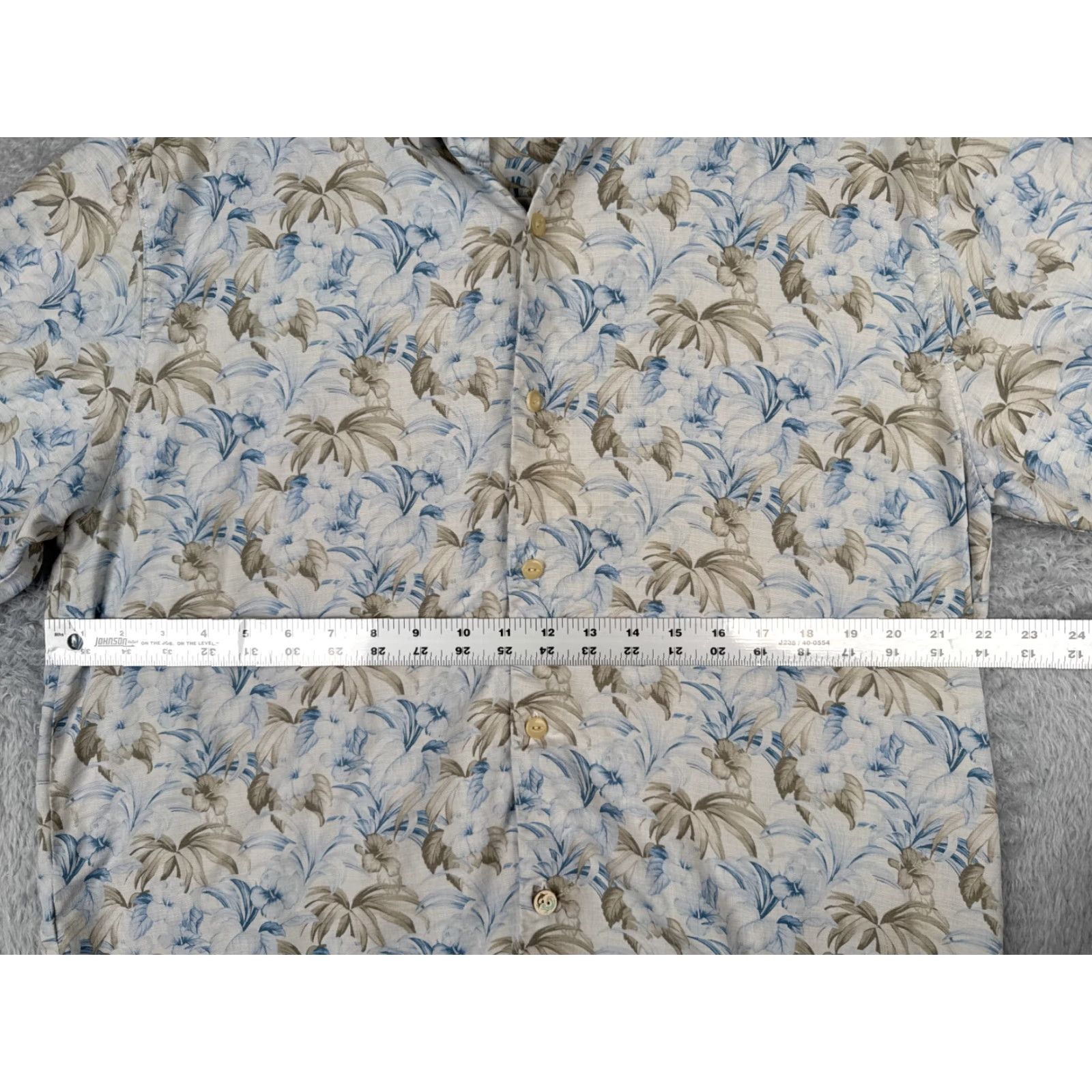 Tommy Bahama Tommy Bahama Shirt Men Large Blue Floral Palm Pattern 100% Silk Hawaiian Beach Size US L / EU 52-54 / 3 - 7 Thumbnail