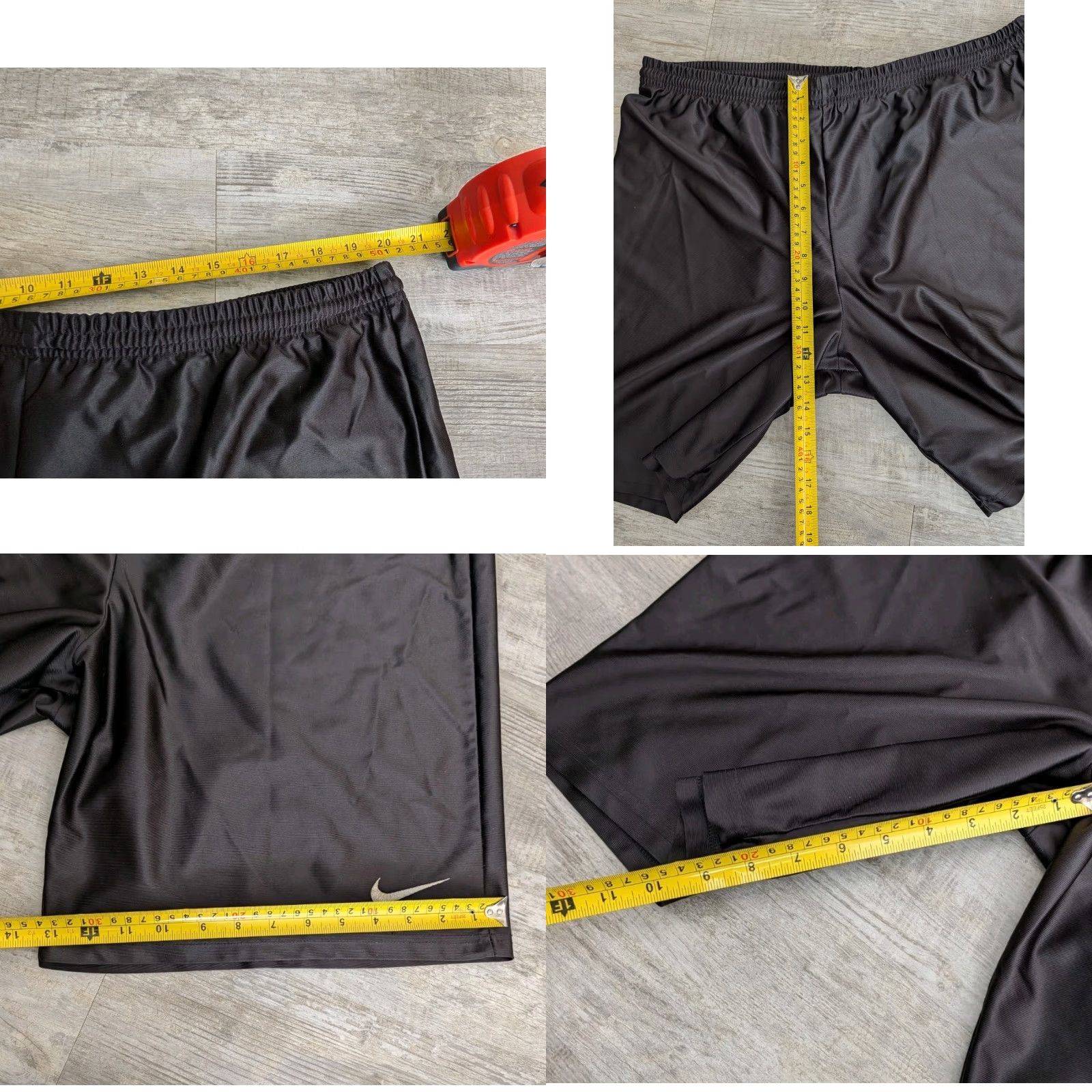 Nike Nike Team Shorts Vintage Men L Shiny Black 90s Sports Soccer Running Satin Elastic Waist Drawstring No Pockets Size US 33 - 8 Thumbnail