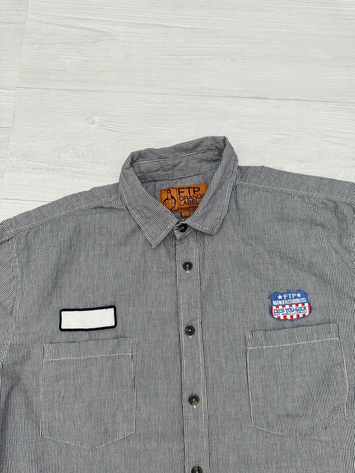 Fuck The Population Fuck The Population Black Pinstripe " Fuck You " Work Shirt Size US L / EU 52-54 / 3 - 4 Thumbnail