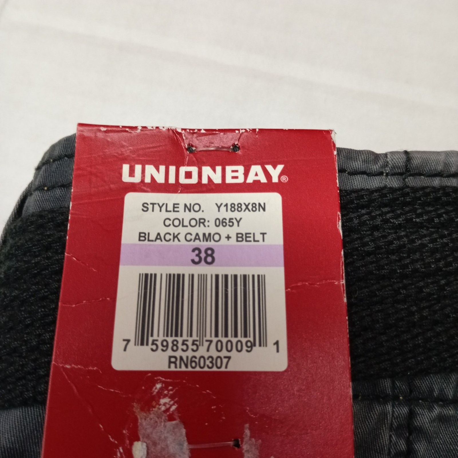 UNIONBAY Unionbay Men's Cargo Shorts Size 38 Black Gray Camo + Belt Size US 38 / EU 54 - 6 Thumbnail