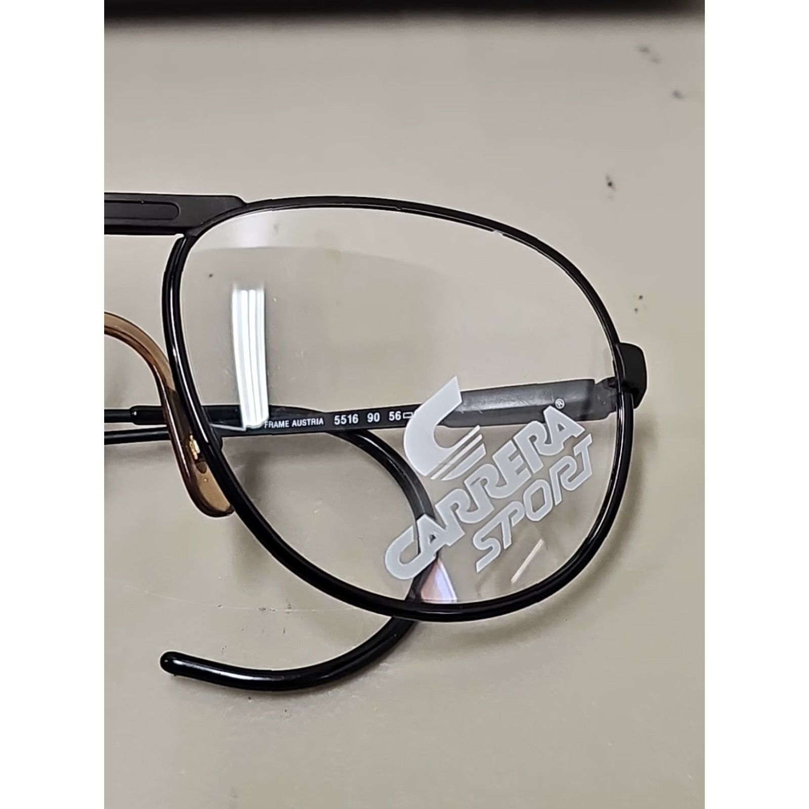 Carrera VINTAGE Carrera Sport 5516 Glasses 1980s Unisex Adults Black Metal Plastic Black Lens Sportswear/Beach 1980s Size ONE SIZE - 2 Thumbnail