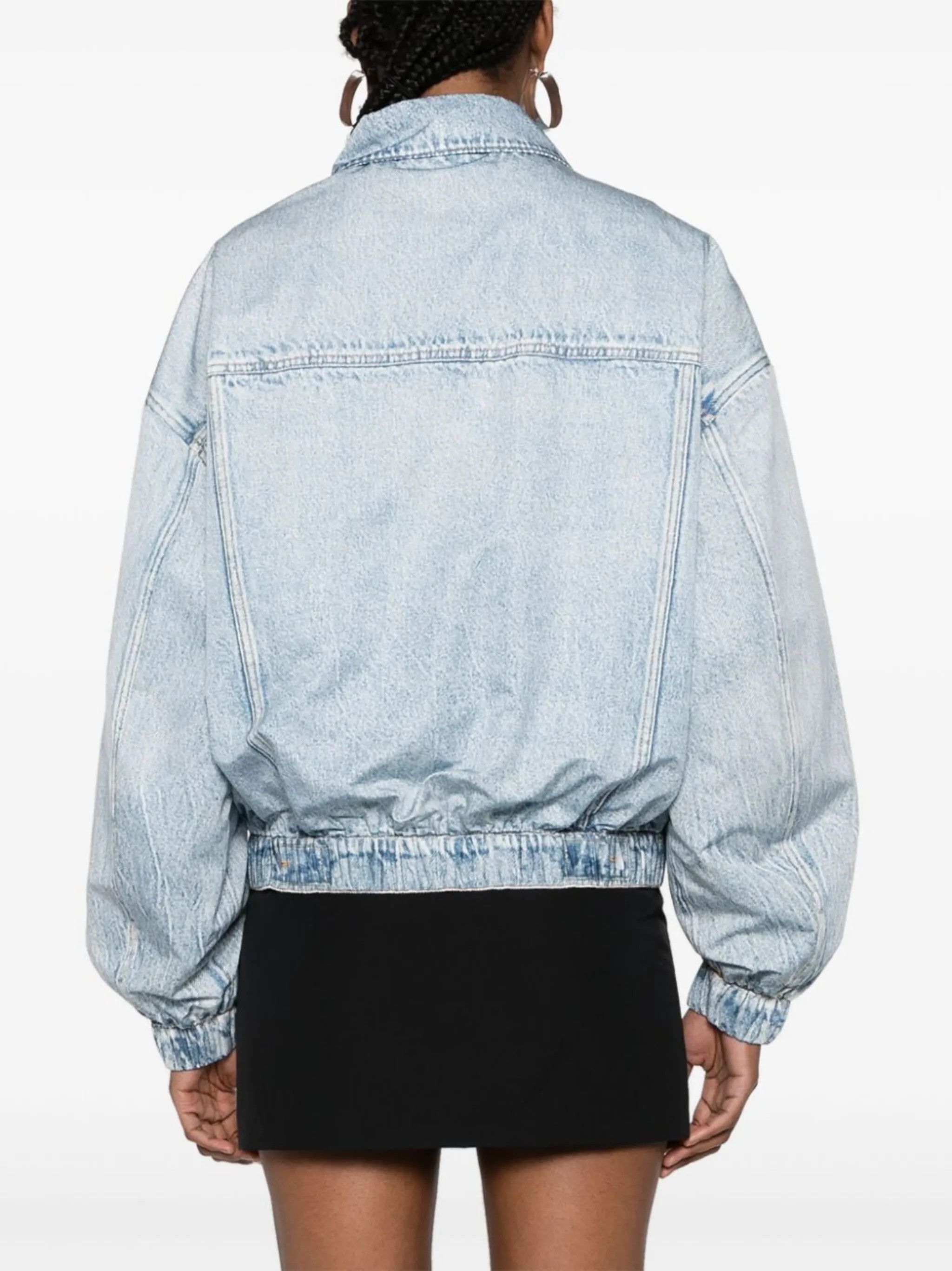 Alexander Wang o1s22i1n0225 Oversized Trompe Denim Jacket in Light Blue Size XXS / US 00 / IT 34 - 3 Thumbnail