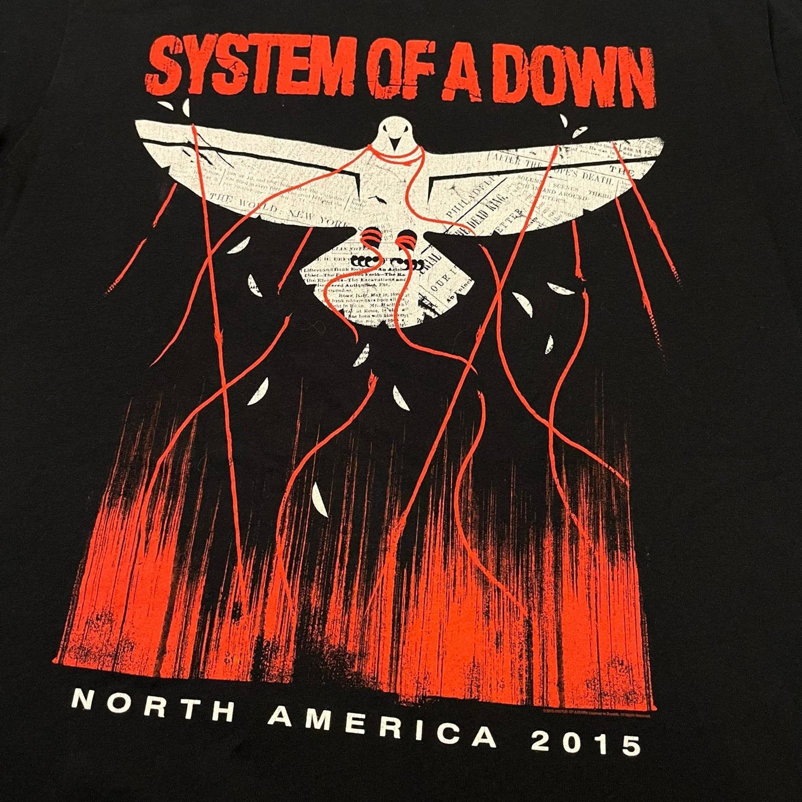 Band Tees × Vintage Vintage 2015 System of a Down North American Tour Eagle Tee Size US L / EU 52-54 / 3 - 5 Thumbnail