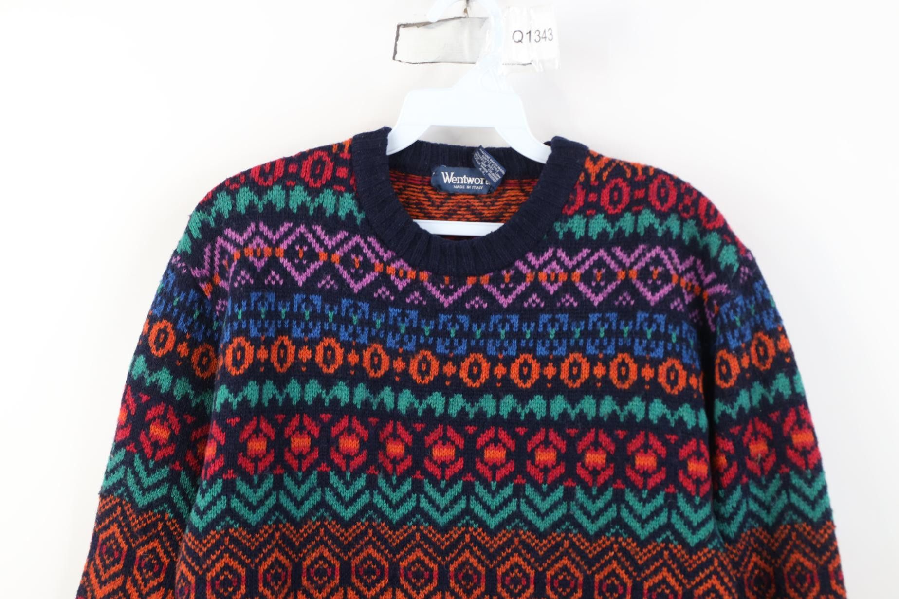 Vintage Vintage 90s Streetwear Wool Blend Rainbow Fair Isle Sweater Size M / US 6-8 / IT 42-44 - 2 Thumbnail