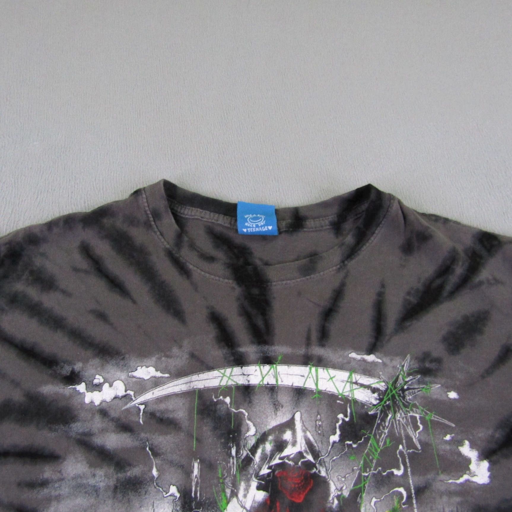 Vintage Teenage Shirt Mens M Gray Tie Dye Skull Tee Geometric Graphic Print Size US M / EU 48-50 / 2 - 4 Thumbnail