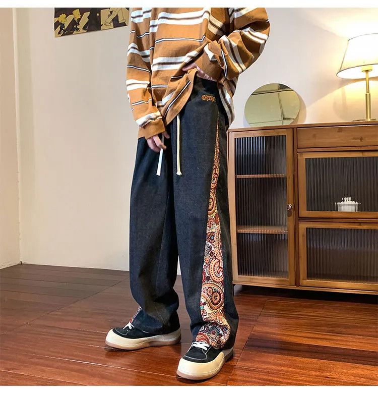 image of Jean x Vintage Y2K Patchwork Leg Denim in Black, Men's (Size 32)