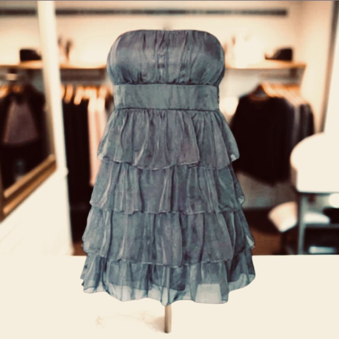 Other Elegant Strapless Ruffle Mini Dress Size L / US 10 / IT 46 - 6 Thumbnail