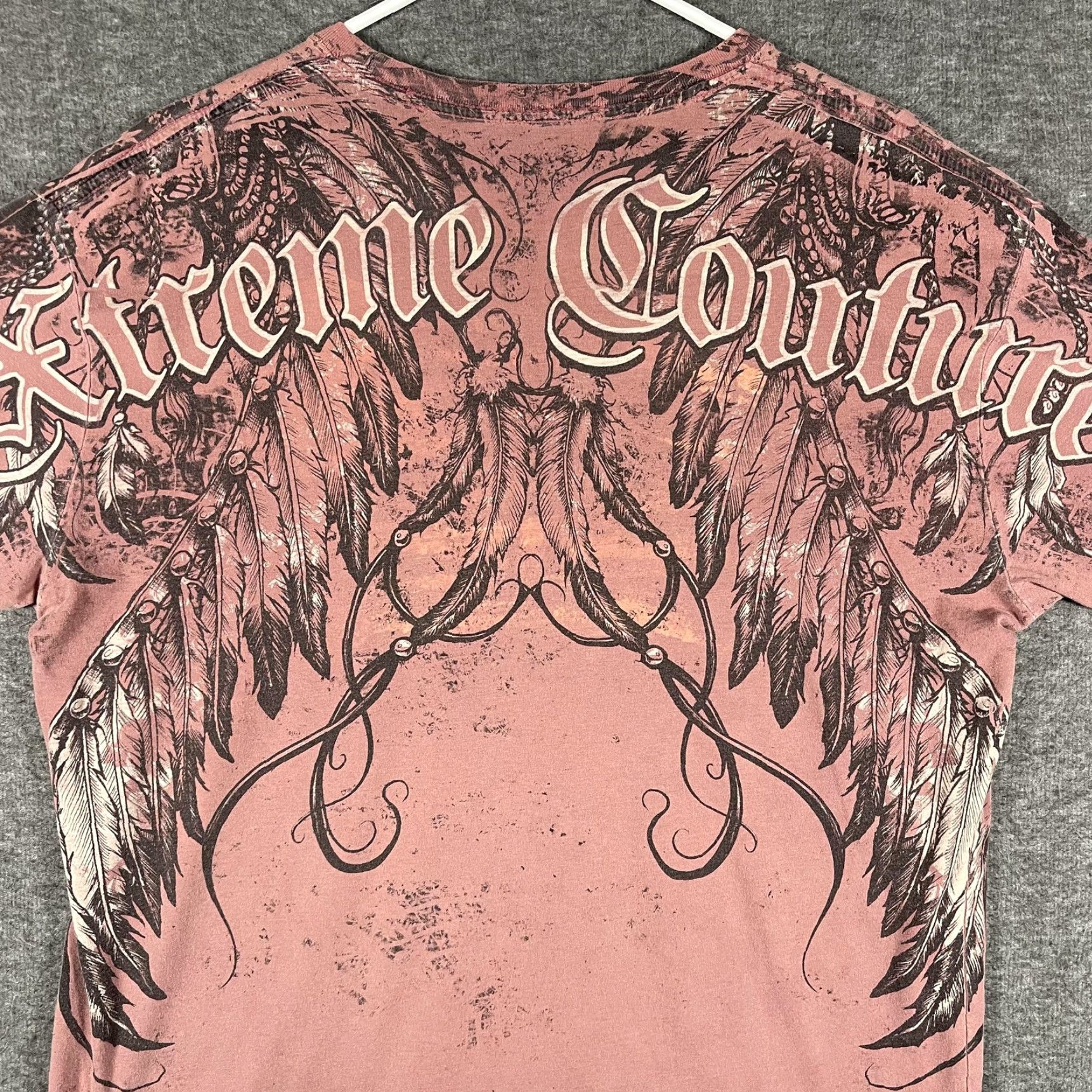 Vintage VINTAGE Xtreme Couture Shirt Mens L Pink Skull Biker Graphic Tee Man Xtreme Couture Crew Neck Short Sleeve 90s 2000s Size US L / EU 52-54 / 3 - 5 Thumbnail