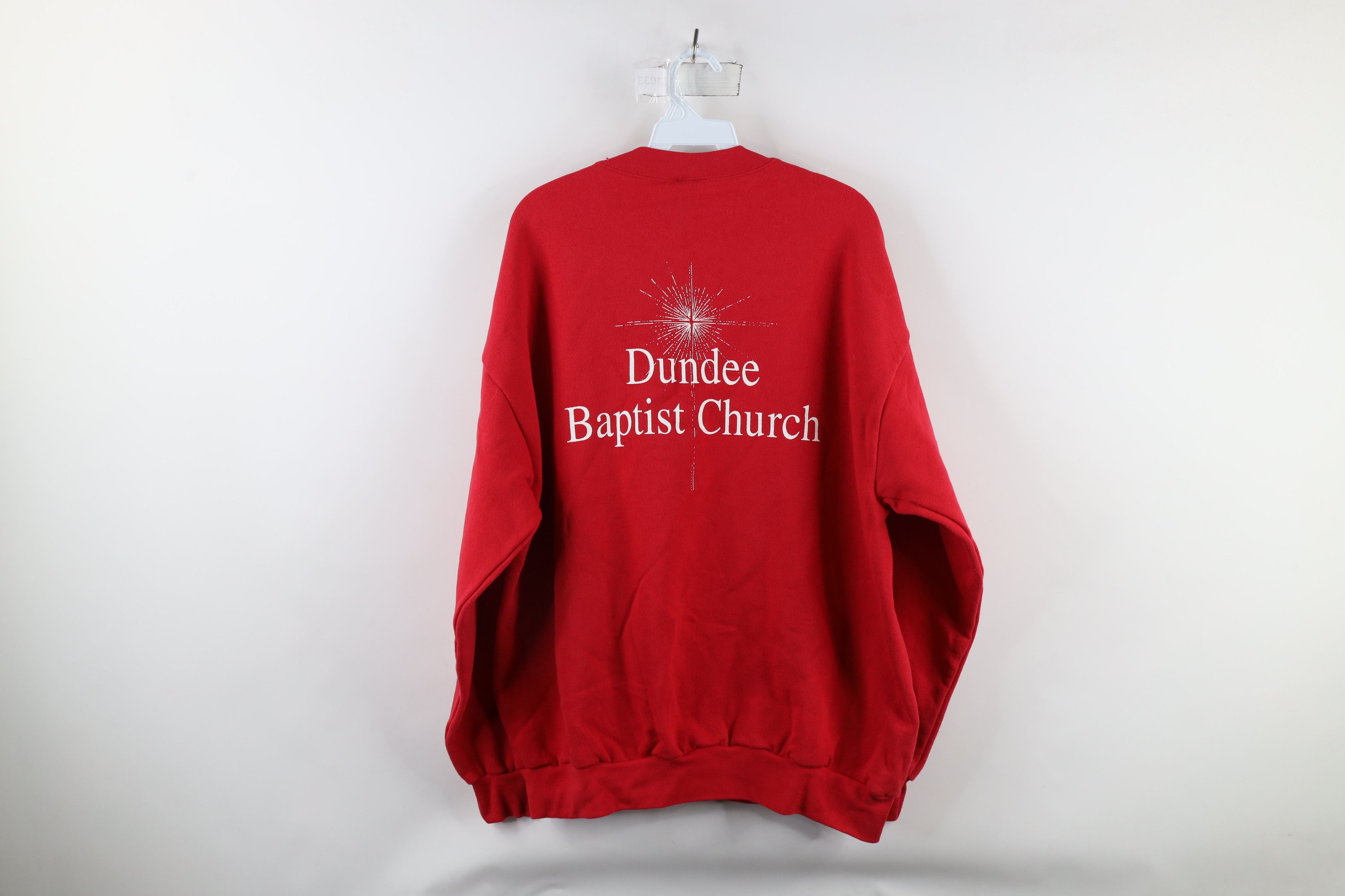 Vintage Vintage 90s Celebrate The Season Jesus Sweatshirt Red Size US XL / EU 56 / 4 - 9 Thumbnail