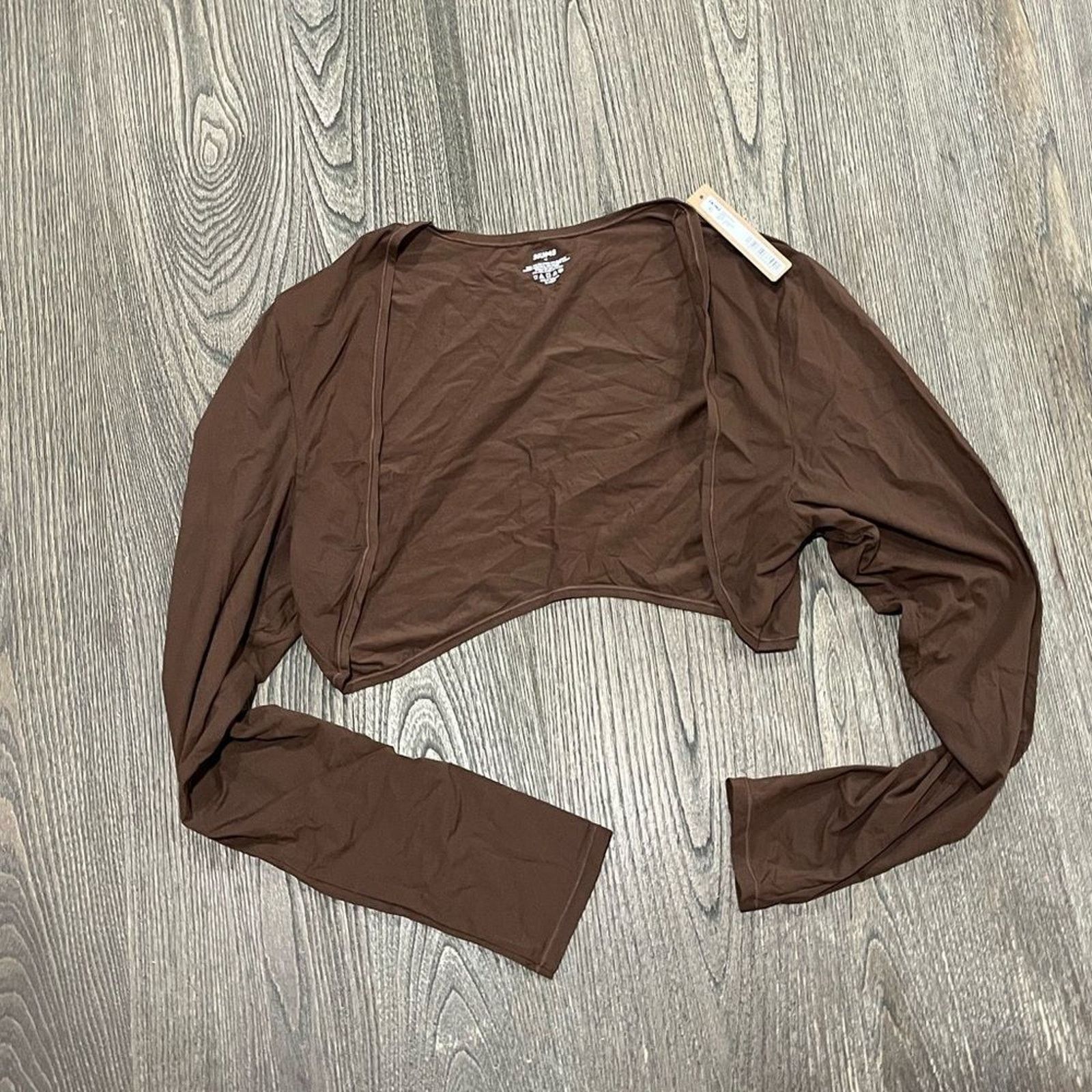 SKIMS NWT Skims Fits Everybody Shrug Bolero Top Open Cocoa 4X Size 4XL / US 24-26 - 1 Thumbnail