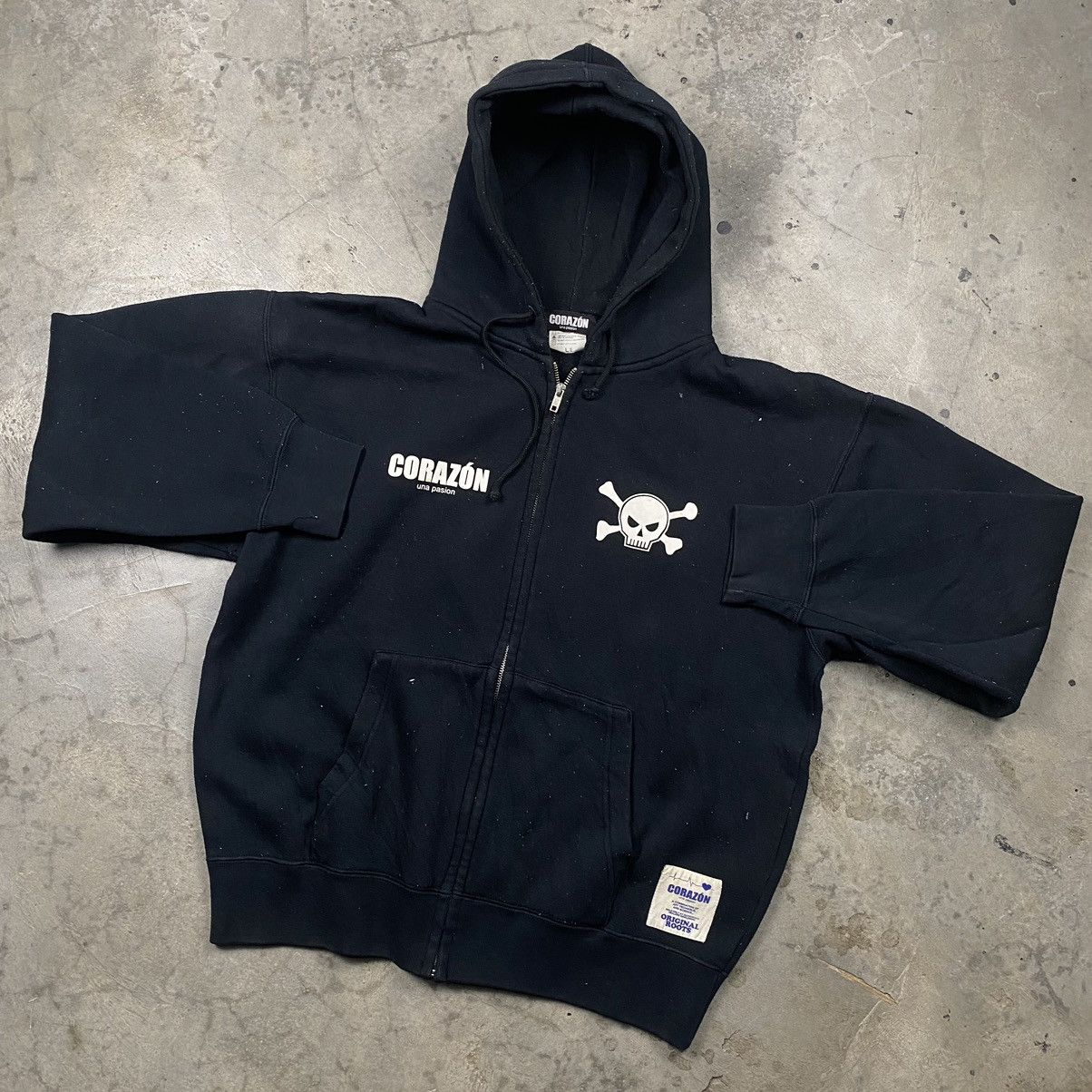 Vintage Rare y2k Corazon Una Passion Skull Skates Boxy Zip Up Size US M / EU 48-50 / 2 - 5 Thumbnail