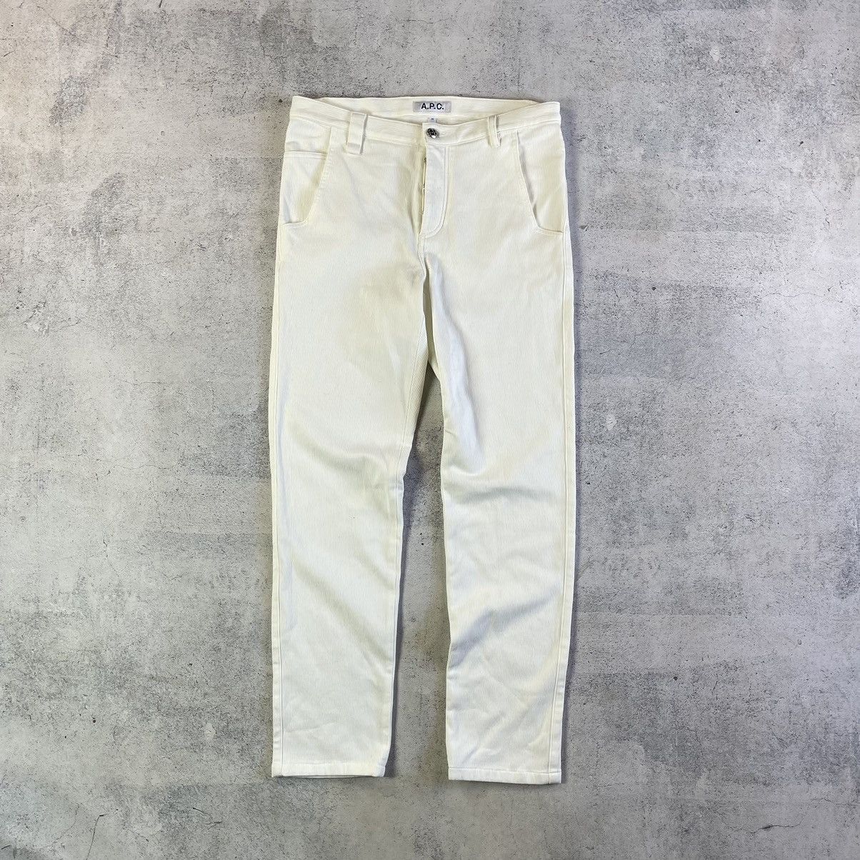 A.P.C. A.P.C. Rue Madame Paris Cream White Stretch Pants Size US 30 / EU 46 - 1 Thumbnail