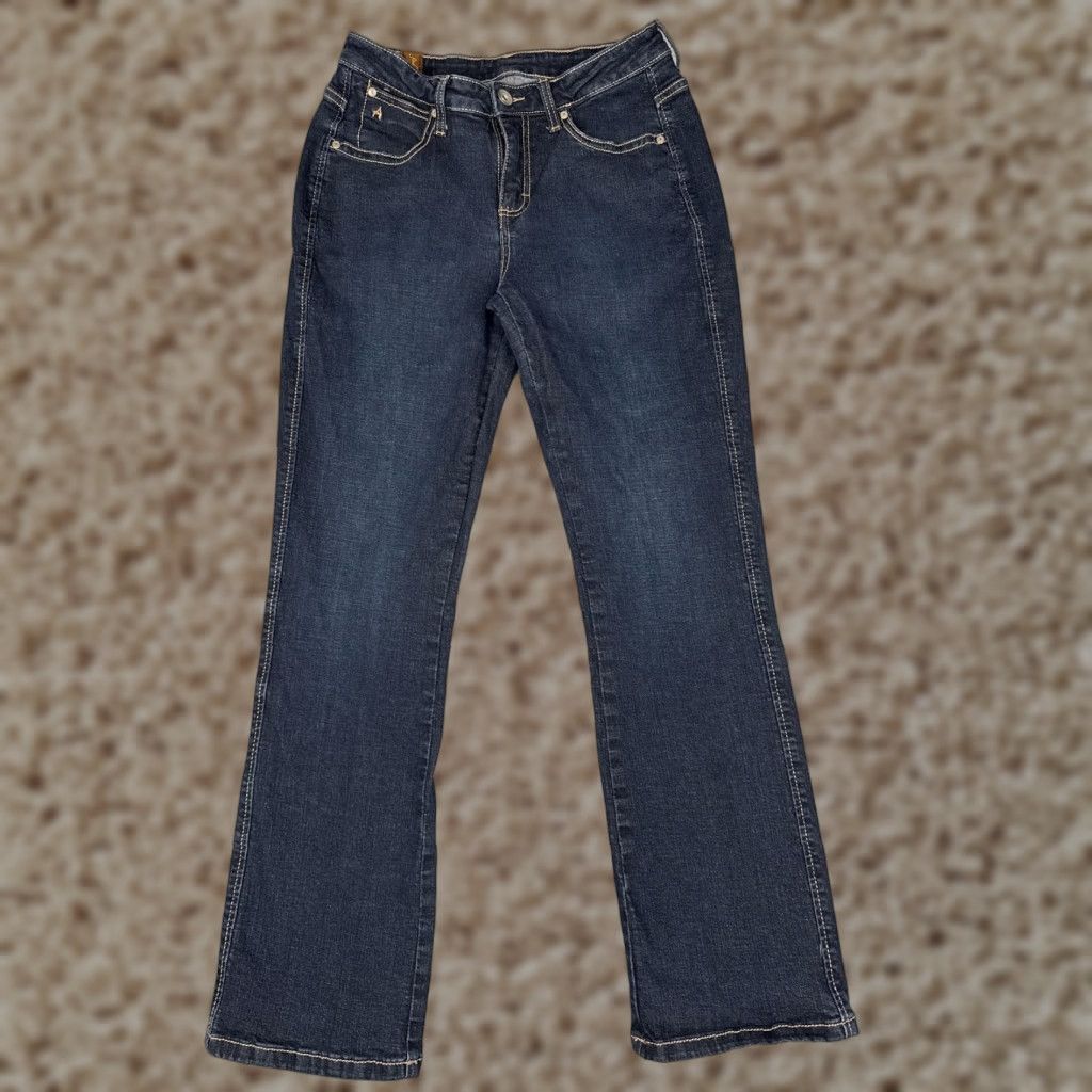 Wrangler Aura Wrangler Jeans Womens Bootcut Denim 28x30 Dark Wash Embroidered Pockets Stretch Jeans 90s Southwestern Mens? Size 28" / US 6 / IT 42 - 1 Thumbnail