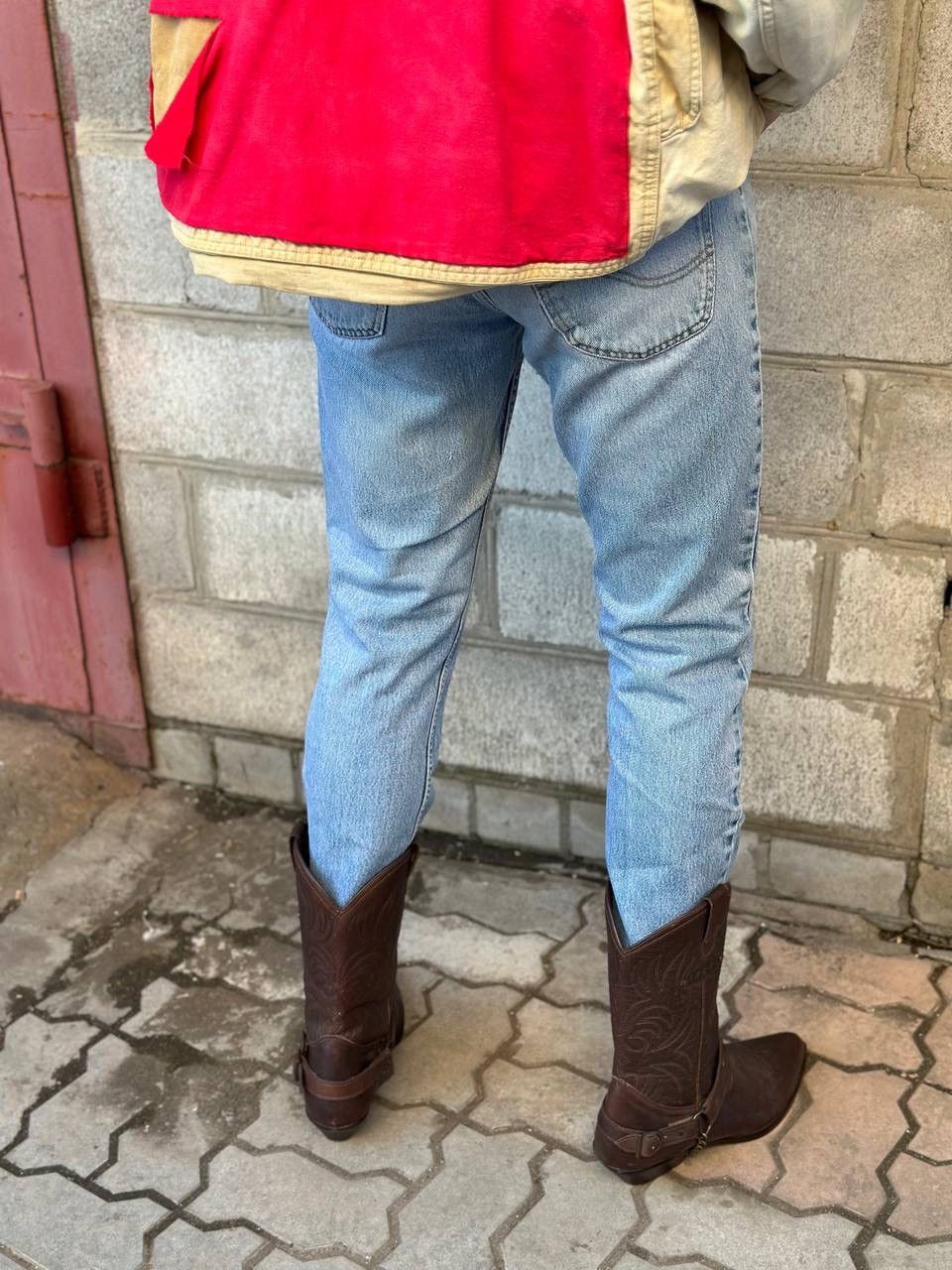 Lee Vintage Lee Brooklyn Straight Leg Jeans Light Blue Wash Deni Size US 32 / EU 48 - 6 Thumbnail