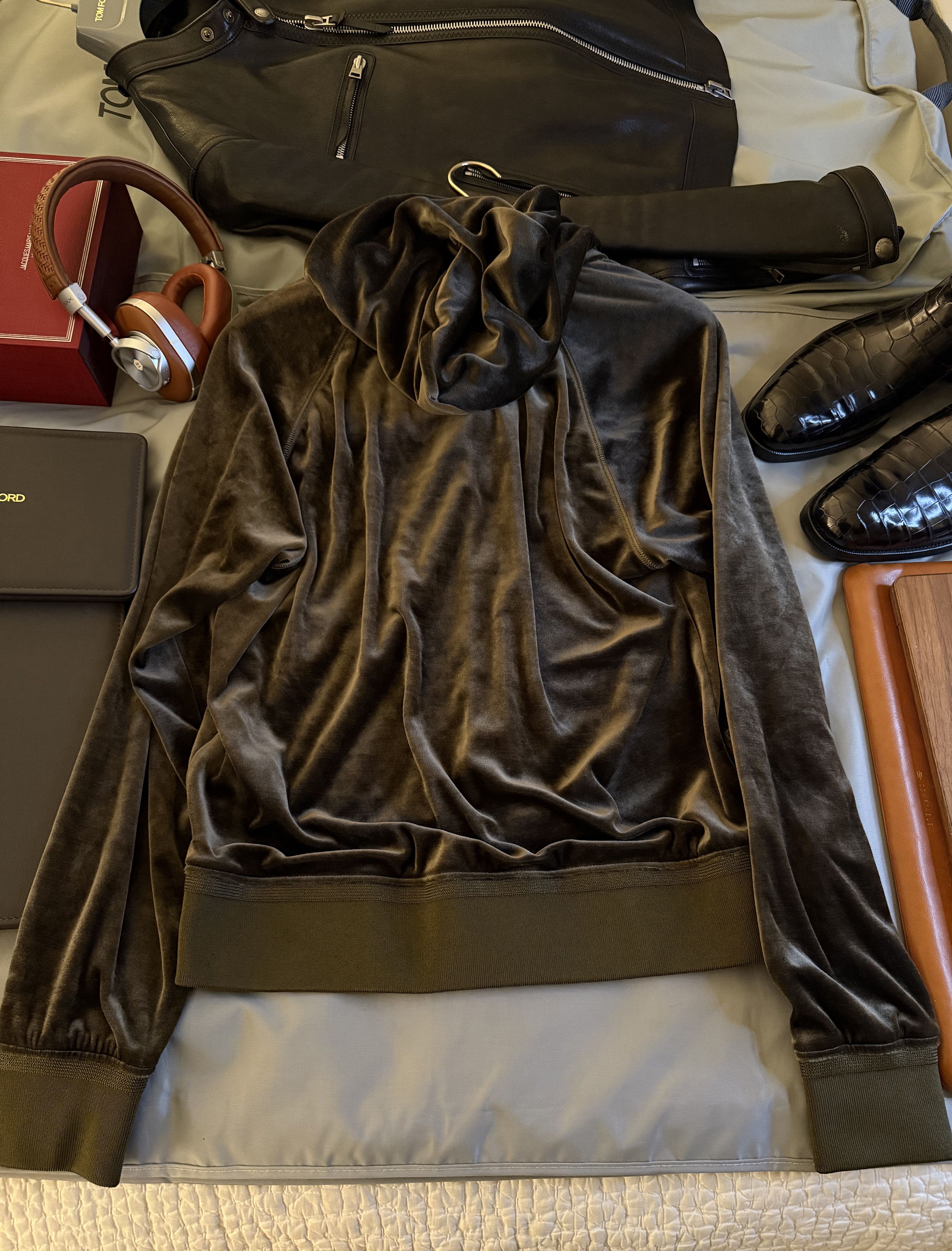 Tom Ford Best Dressed $1,850 w/Tax Velour Luxury Double Zip Hoodie Size US M / EU 48-50 / 2 - 16 Thumbnail