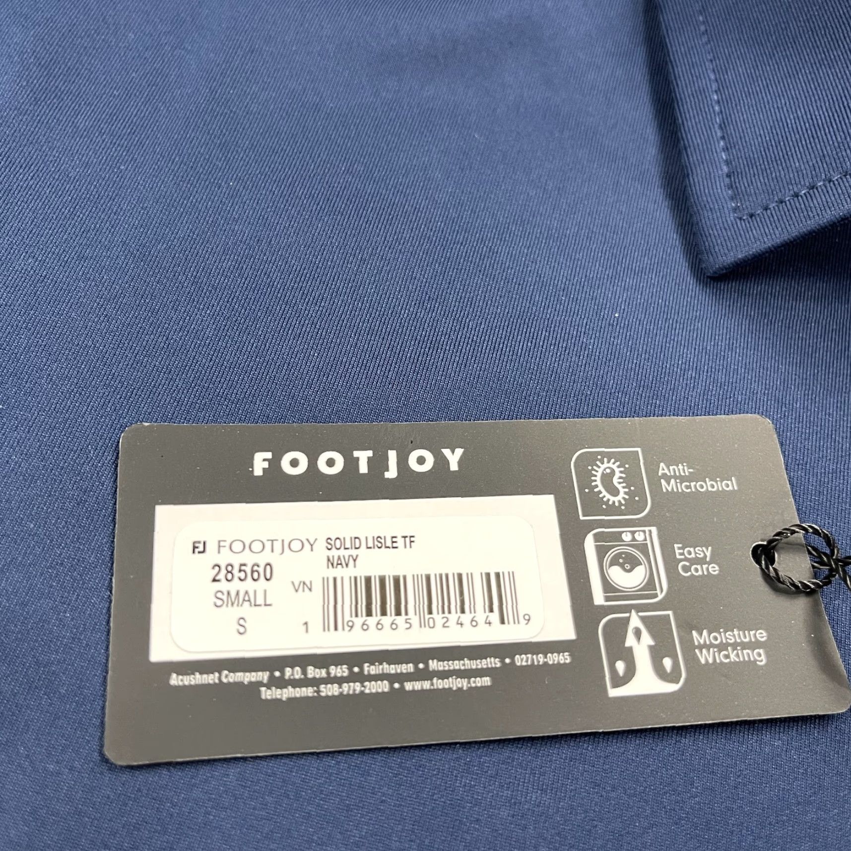 Footjoy FootJoy Polo Shirt Mens Small Blue Global Golf Post Logo Lisle Stretch NWT Size US S / EU 44-46 / 1 - 4 Thumbnail