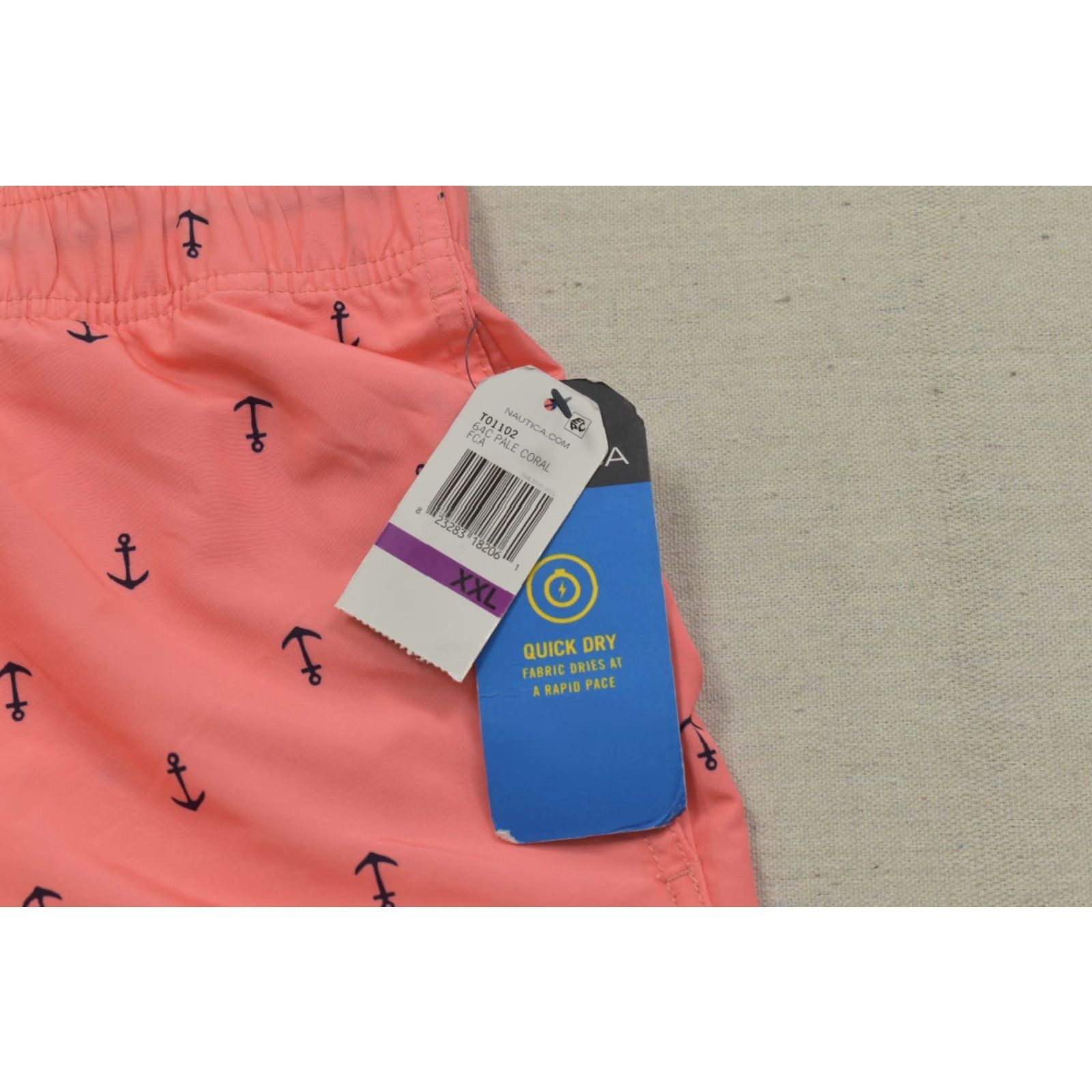 Nautica Nautica Men’s XXL Swim Trunk Shorts Pale Coral Anchor Print Quick Dry NEW Size US 39 - 5 Thumbnail
