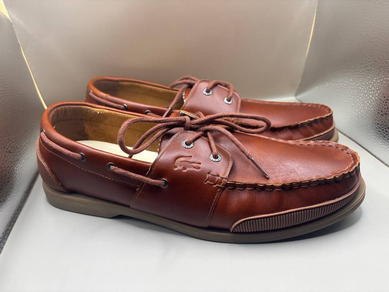 Lacoste Lacoste Nautic 120 2 Brown Leather Boat Shoes US 12 EUR 46 Size US 12 / EU 45 - 9 Thumbnail