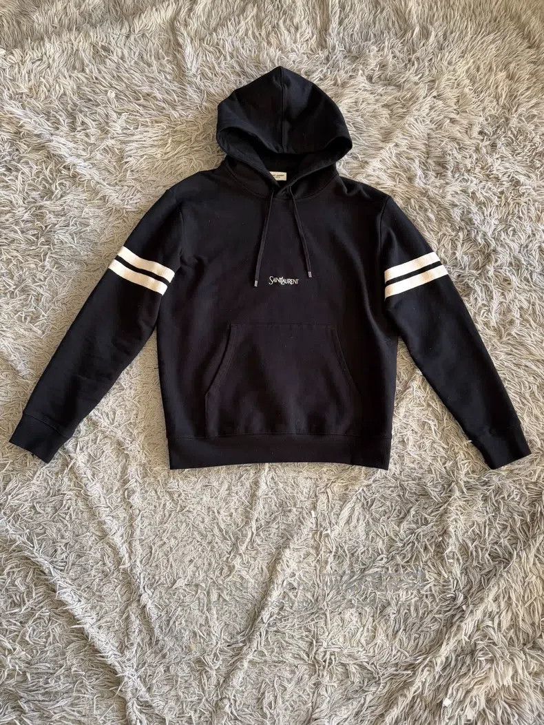 Saint Laurent Paris Saint Laurent Paris Embroidered Letter Striped Sleeve Blac Size M / US 6-8 / IT 42-44 - 1 Thumbnail