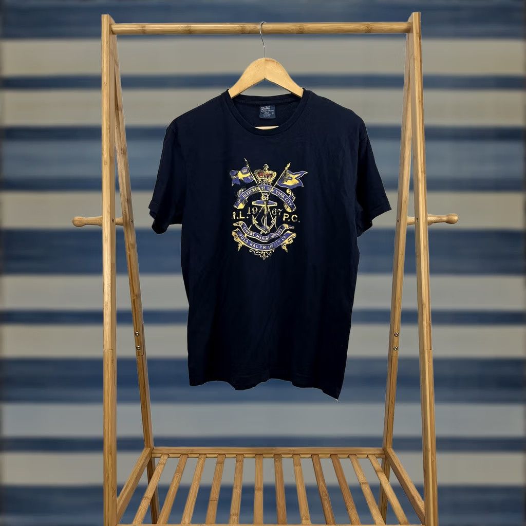 Polo Ralph Lauren VINTAGE Polo Ralph Lauren Bleecker Crest T-Shirt Adult Small Blue Size US S / EU 44-46 / 1 - 1 Thumbnail