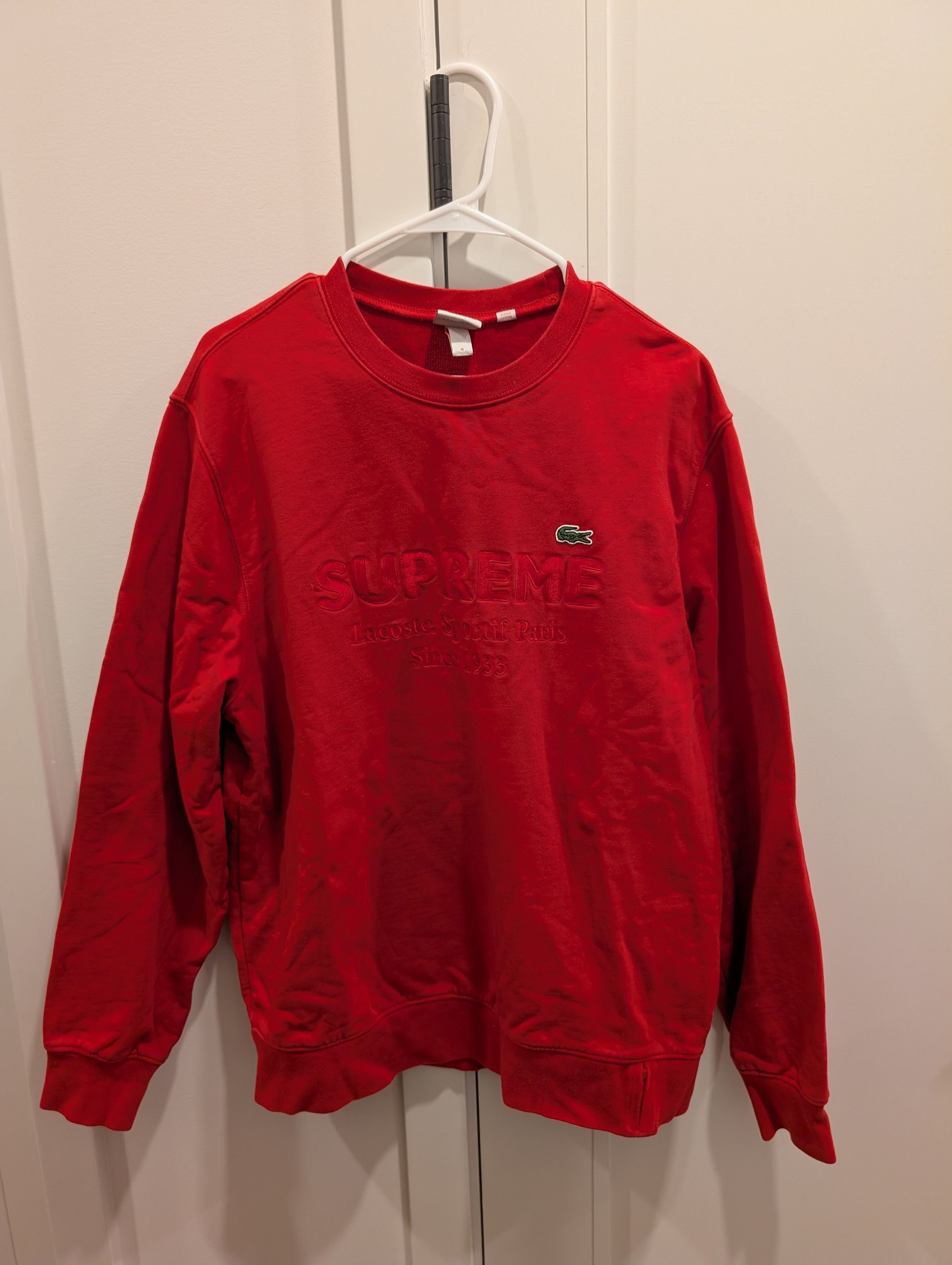 Lacoste × Supreme Supreme x Lacoste Crewneck Sweatshirt - SS18 - Red - Size M Size US M / EU 48-50 / 2 - 1 Thumbnail