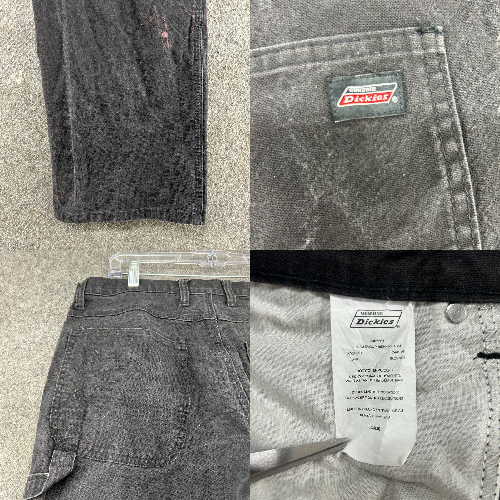 Dickies Dickies Pants Mens 34x30 Black Carpenter Straight Relaxed Canvas Workwear 874 Vintage No Size US 34 / EU 50 - 9 Thumbnail