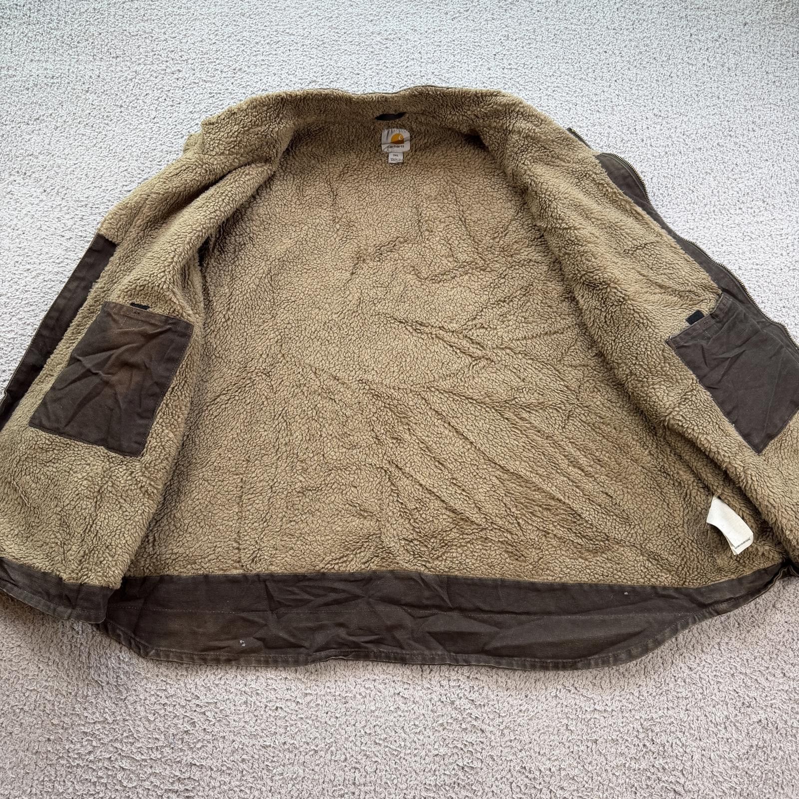 Carhartt Carhartt Duck Vest Sherpa Lined Brown Workwear V33 DKB 3XL Size US XXL / EU 58 / 5 - 5 Thumbnail