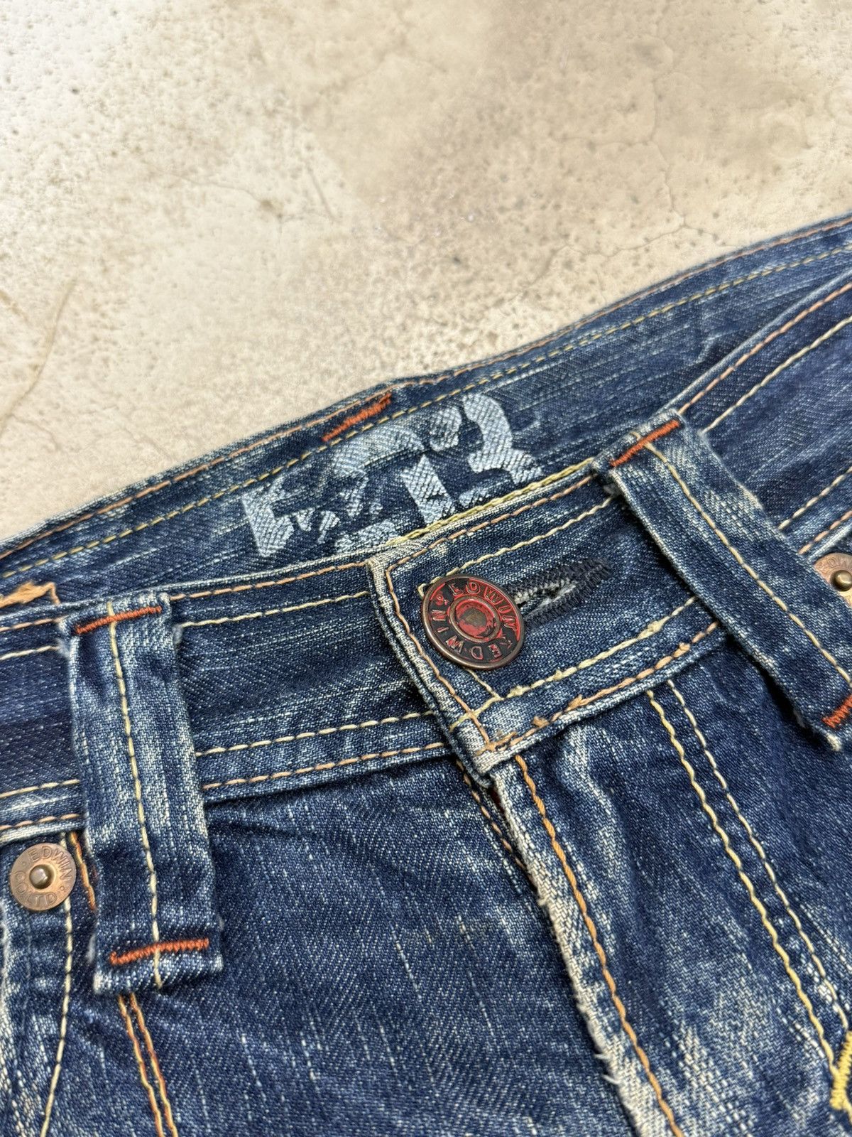 Edwin Vintage Edwin Blue Trip 503 Mudwash Dirty Distress Denim Size US 30 / EU 46 - 11 Thumbnail
