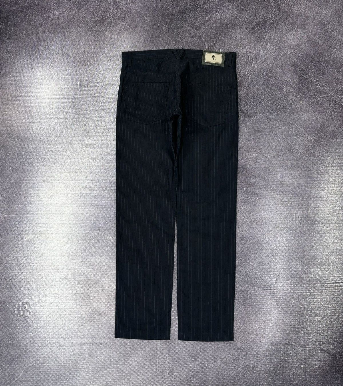 Versace Jeans Couture Versace Jeans Couture Women’s Pinstripe Navy Cotton Pants Size 32" / US 10 / IT 46 - 2 Thumbnail