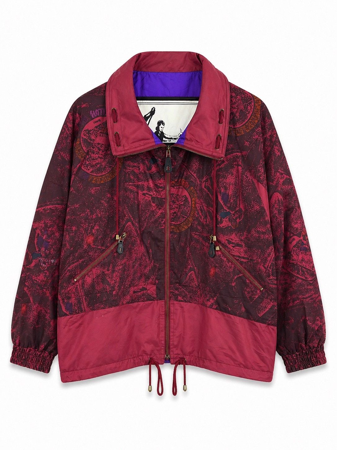 Cerruti 1881 Vintage Cerruti 1881 Sport Windbreaker Burgundy Graphic Ski Size US M / EU 48-50 / 2 - 1 Thumbnail