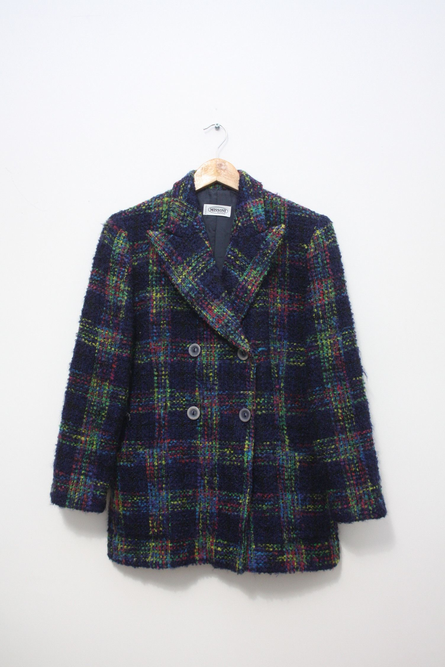 Missoni Missoni Donna Wool Mohair Checkered Coat Women's 10 Size L / US 10 / IT 46 - 2 Thumbnail