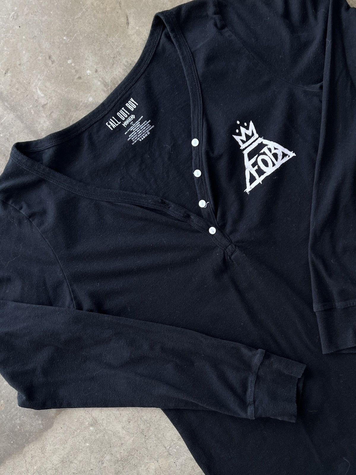 Band Tees × Vintage Fall Out Boy Quarter Button Up Long Sleeve W Large Size L / US 10 / IT 46 - 4 Thumbnail