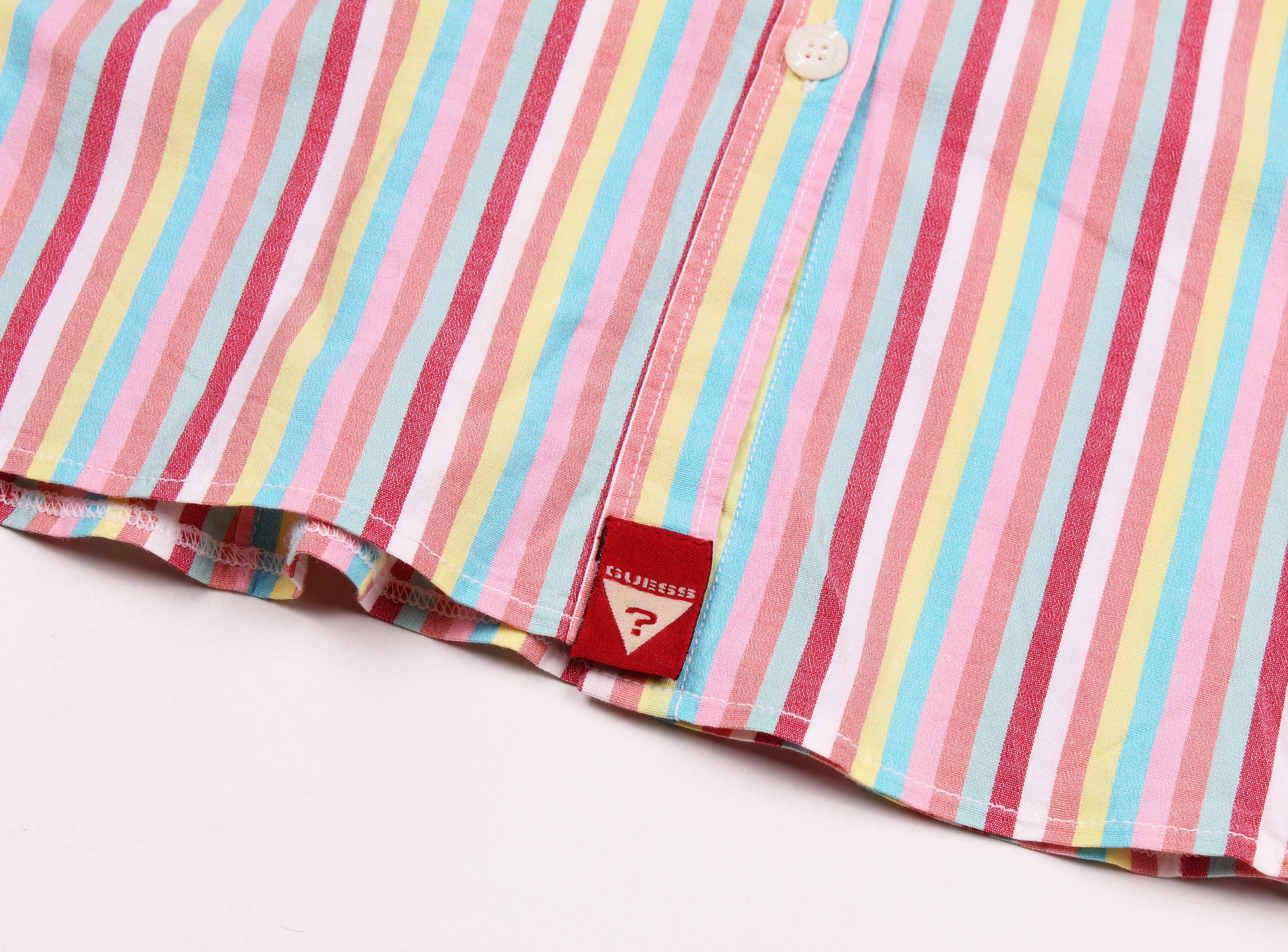 Guess Vintage Guess Cute Y2K Striped Kidcore Short Sleeve Shirt Size S / US 4 / IT 40 - 5 Thumbnail